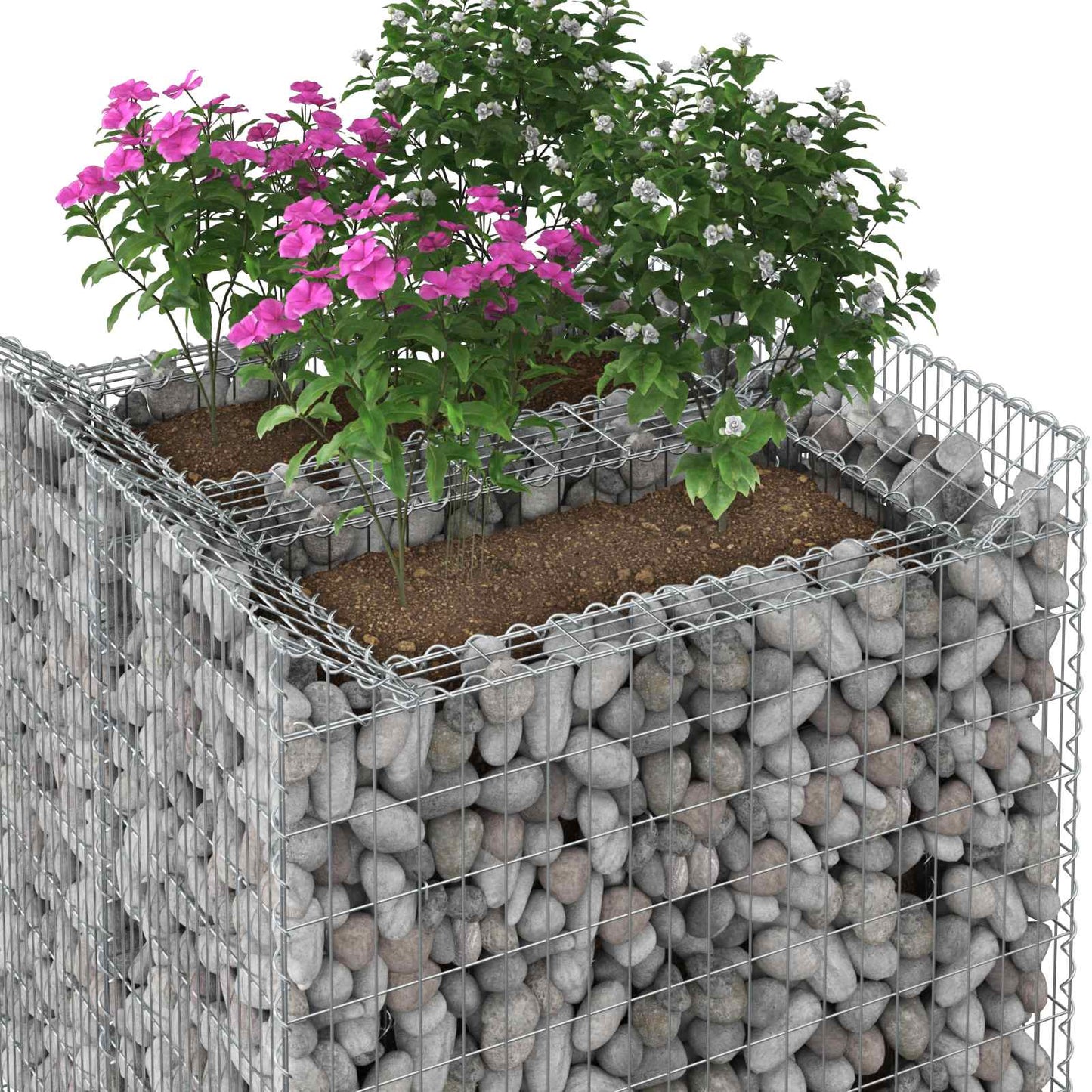 Gabion Raised Bed 2 pcs Silver