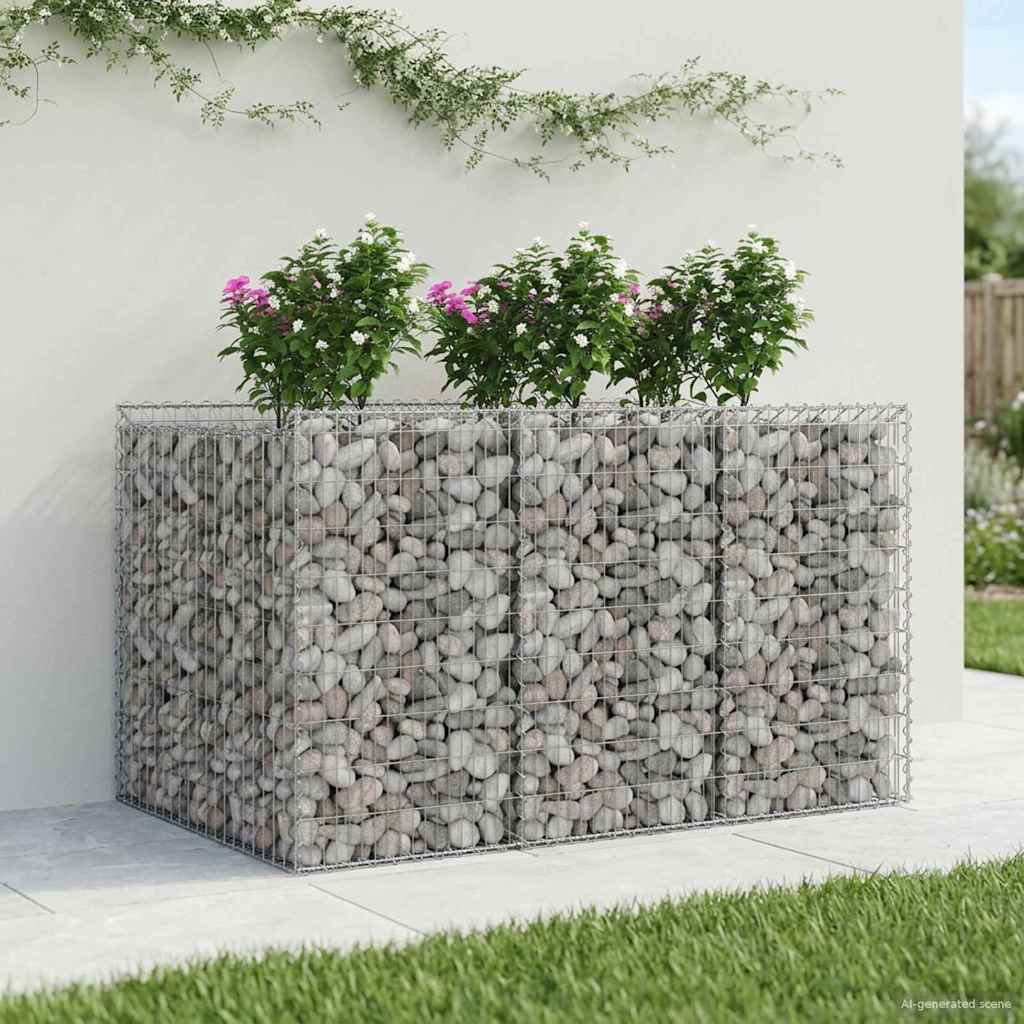Gabion Raised Bed 2 pcs Silver
