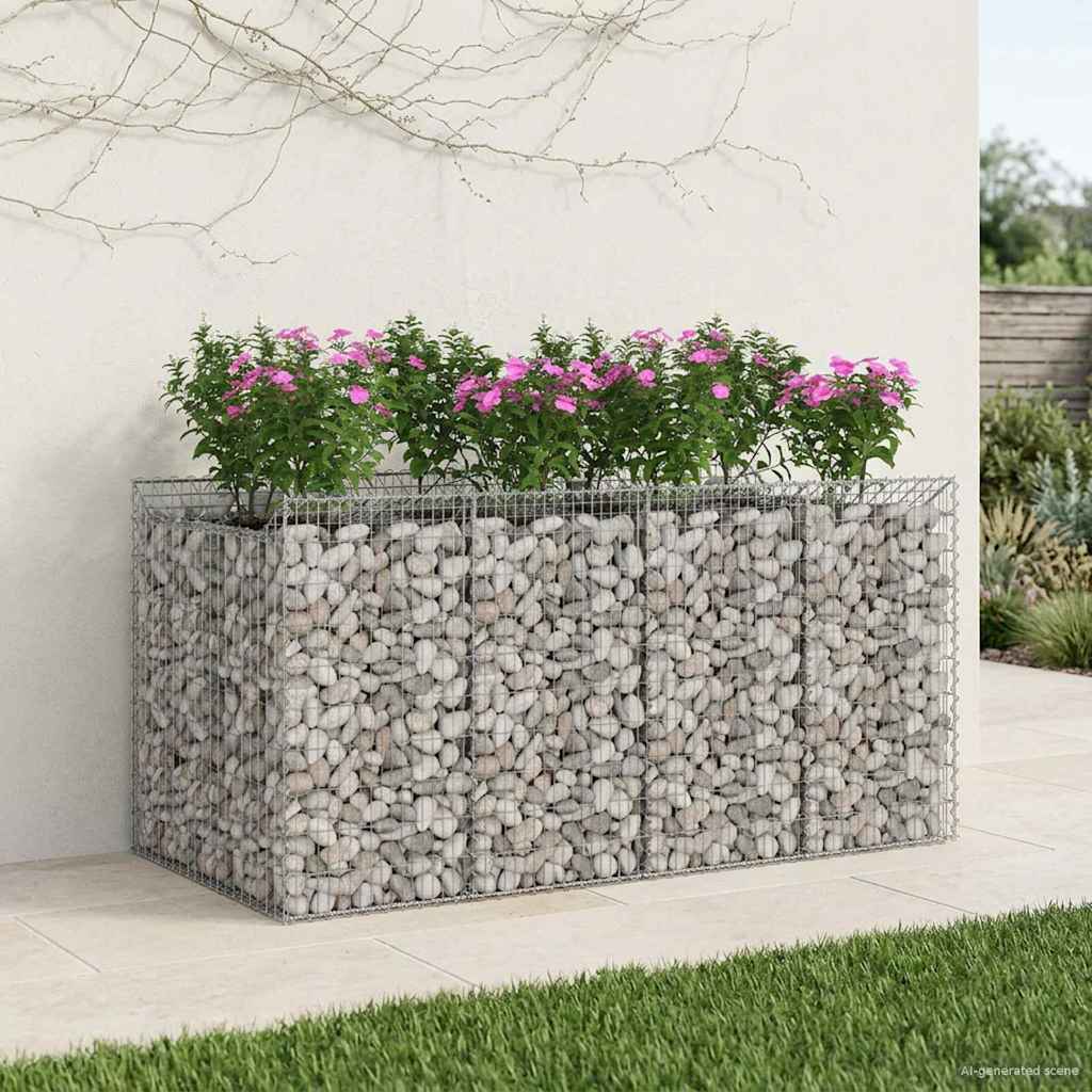 Gabion Raised Bed 2 pcs Silver