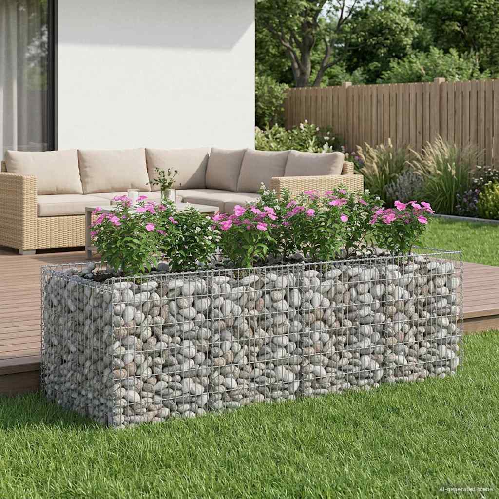 Gabion Raised Bed 2 pcs Silver
