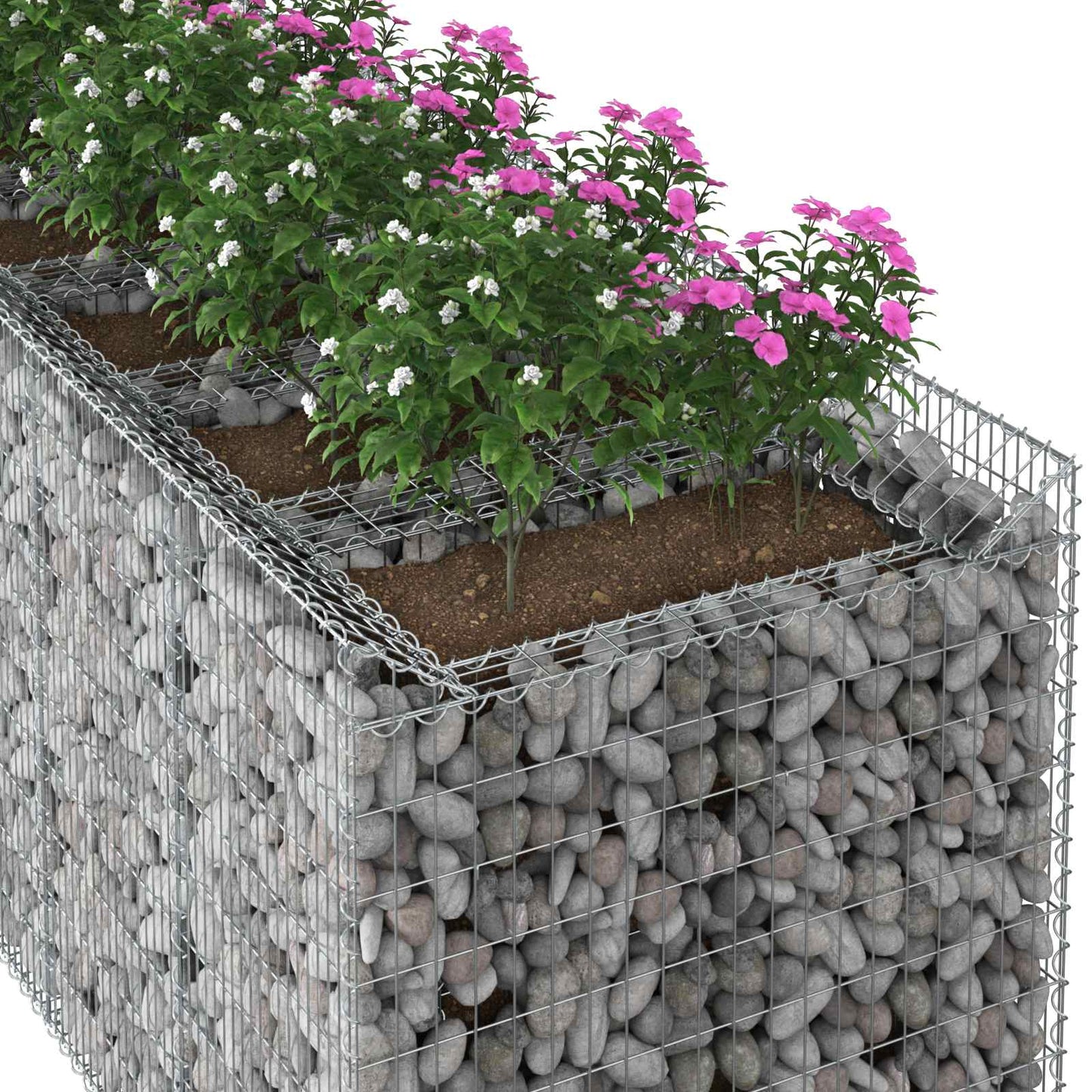 Gabion Raised Bed 3 pcs Silver