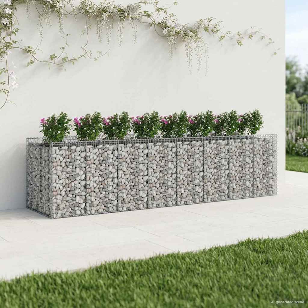 Gabion Raised Bed 4 pcs Silver