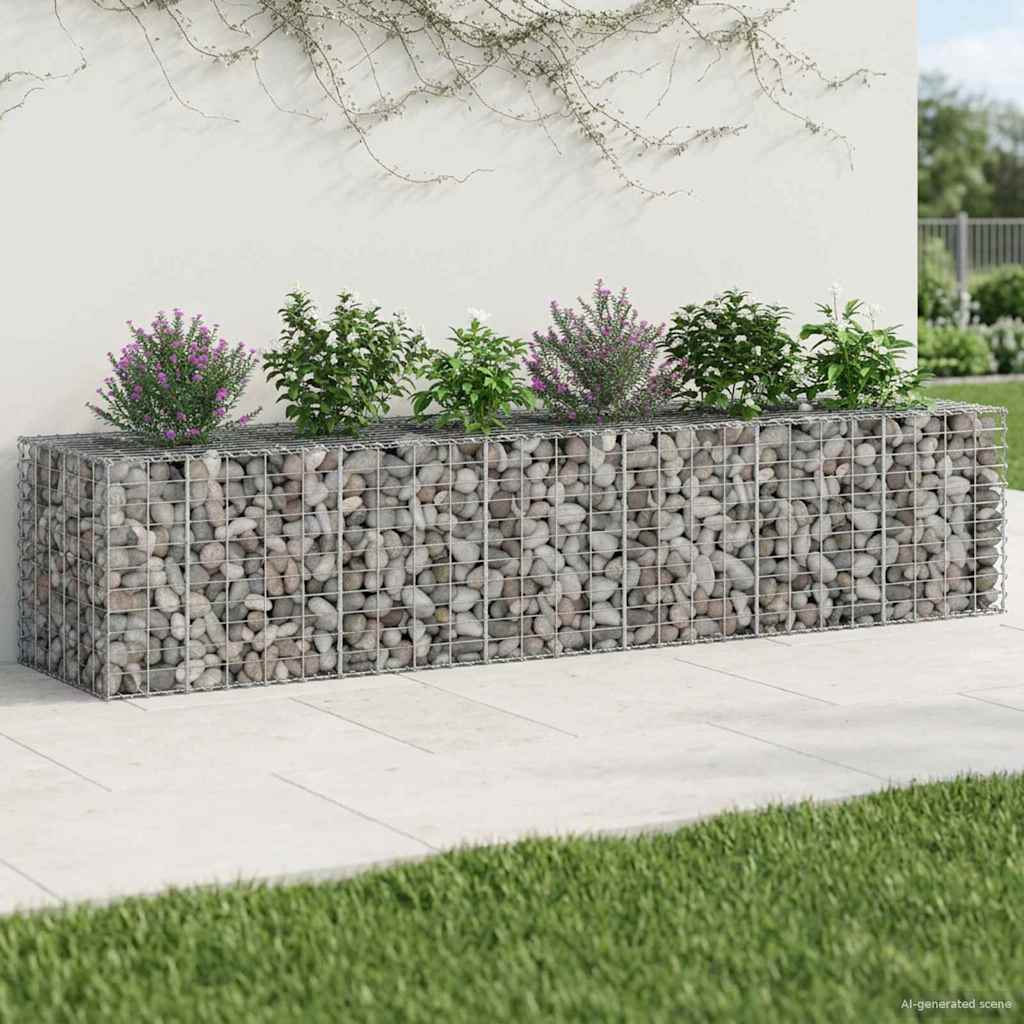 Gabion Raised Bed 2 pcs Silver 260 x 60 x 55 cm