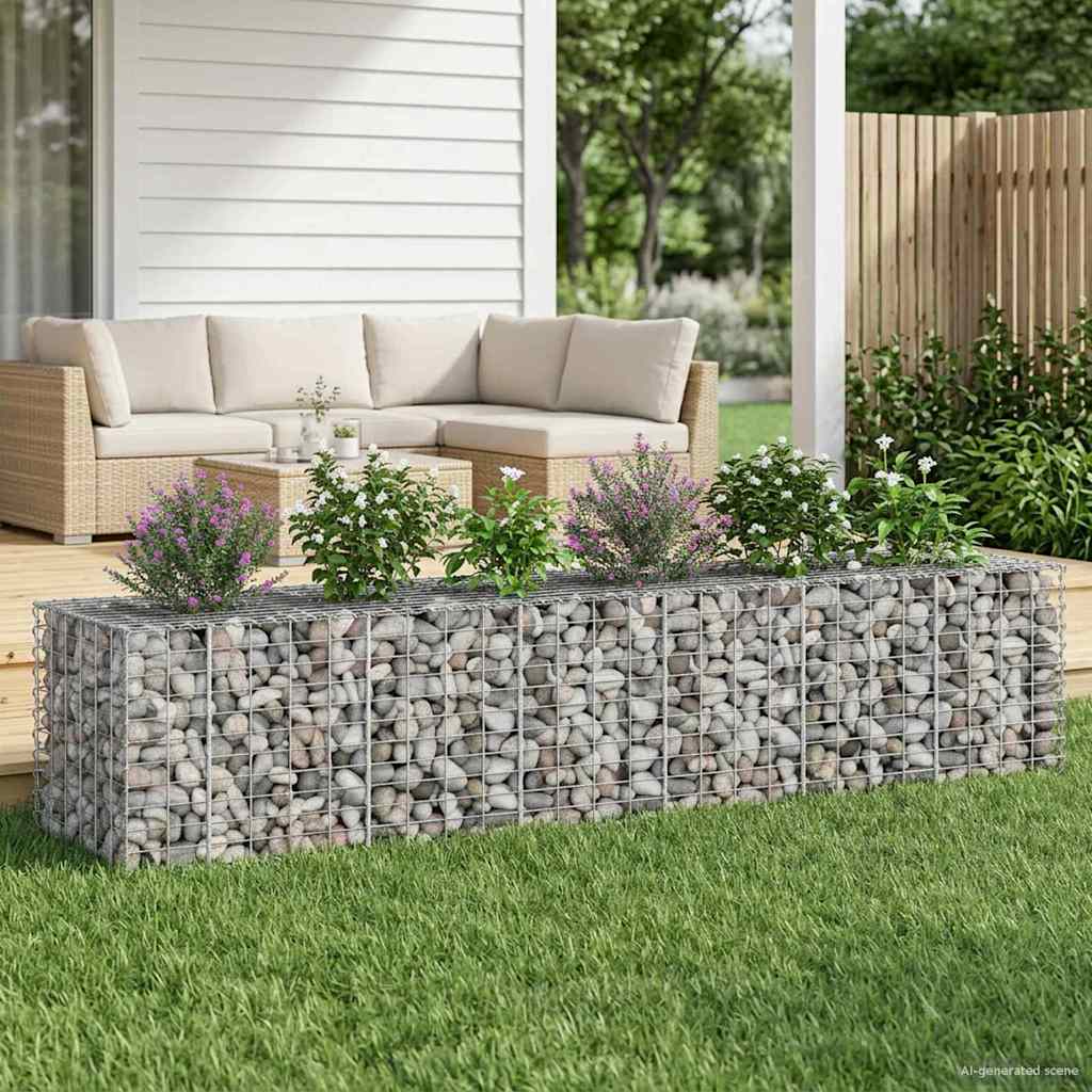Gabion Raised Bed 2 pcs Silver 260 x 60 x 55 cm