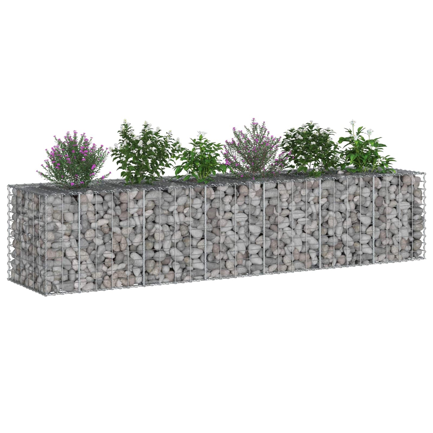 Gabion Raised Bed 2 pcs Silver 260 x 60 x 55 cm