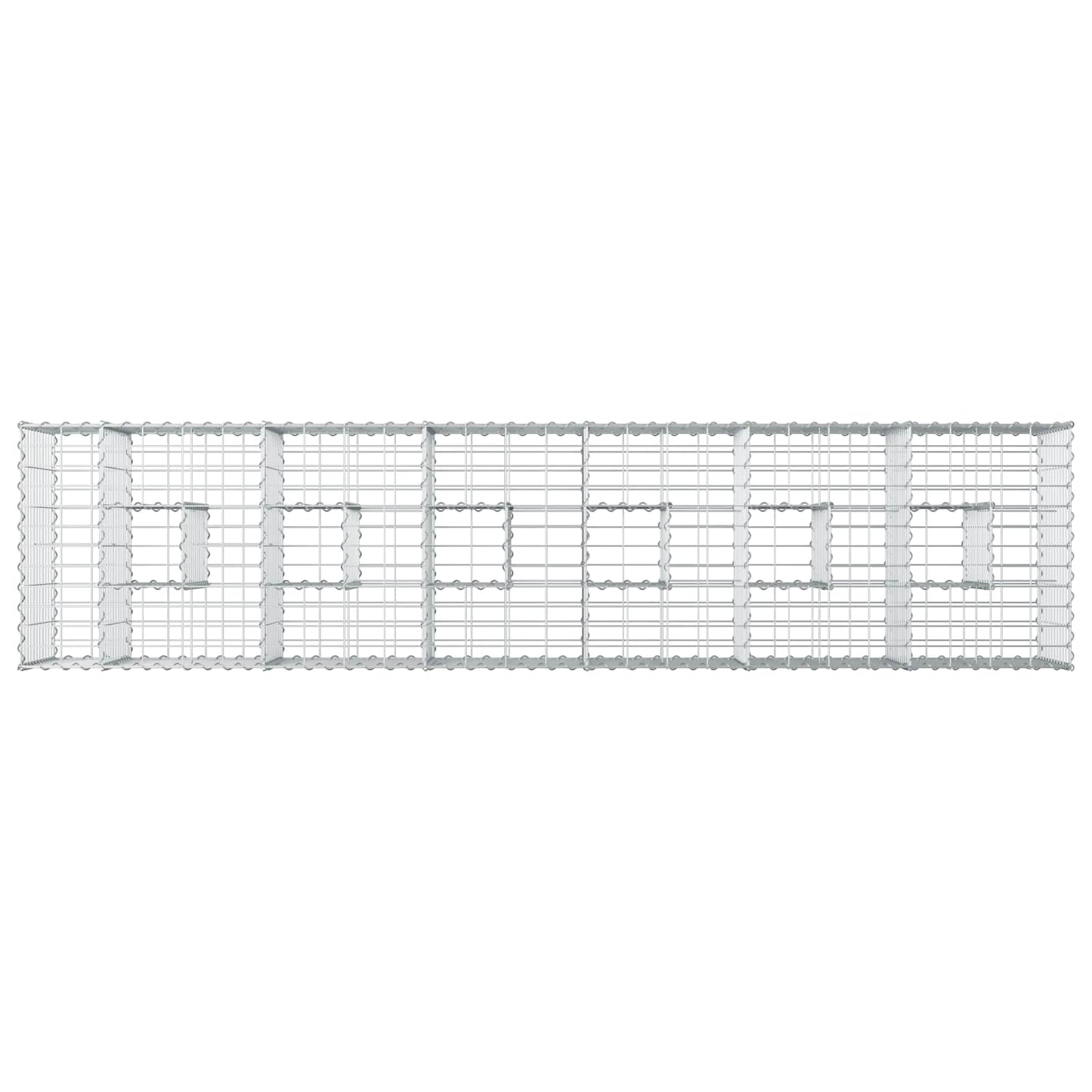 Gabion Raised Bed 2 pcs Silver 260 x 60 x 55 cm
