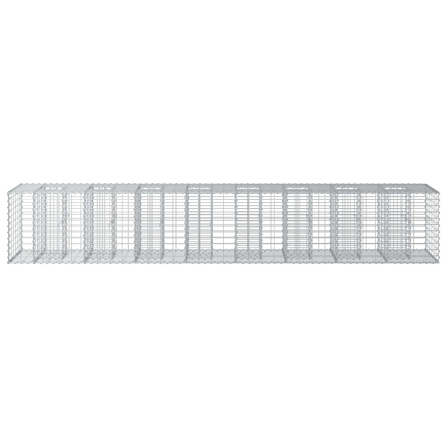 Gabion Raised Bed 2 pcs Silver 340 x 60 x 55 cm