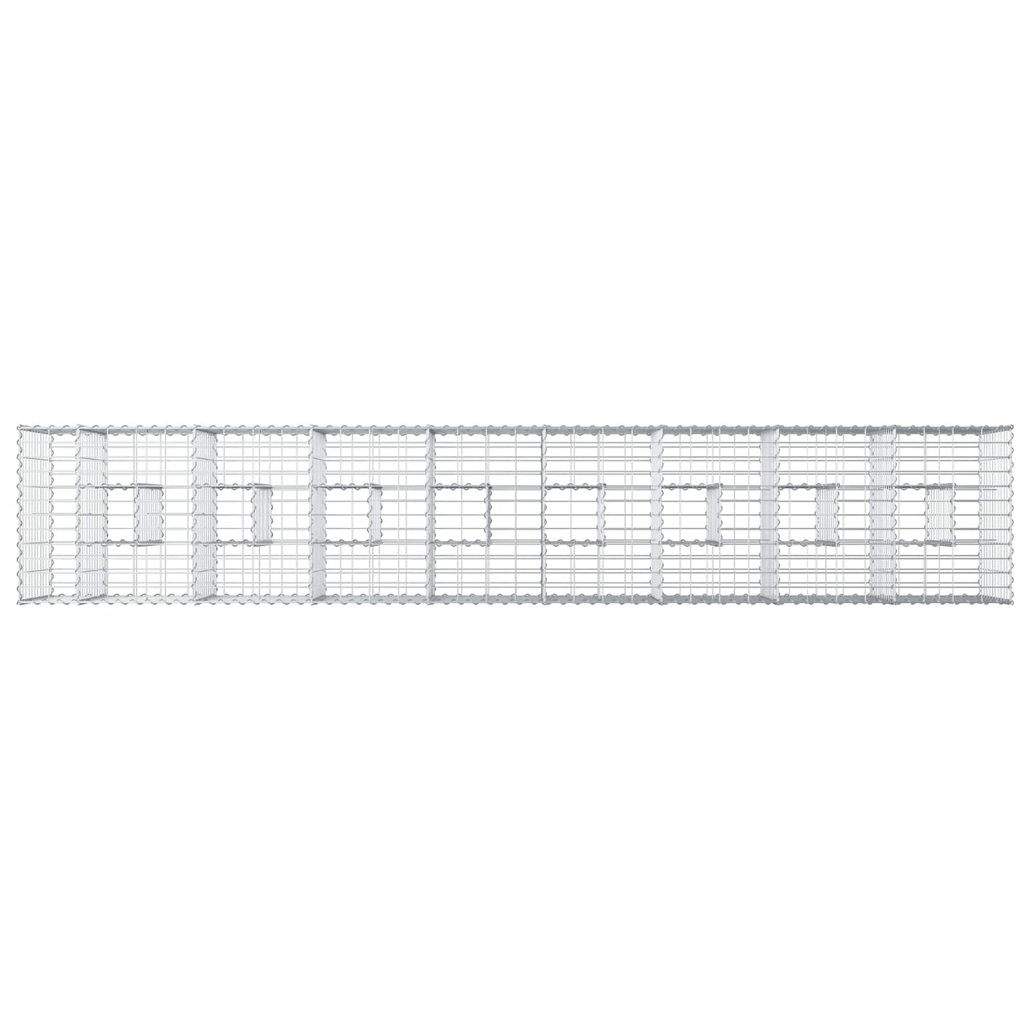Gabion Raised Bed 2 pcs Silver 340 x 60 x 55 cm