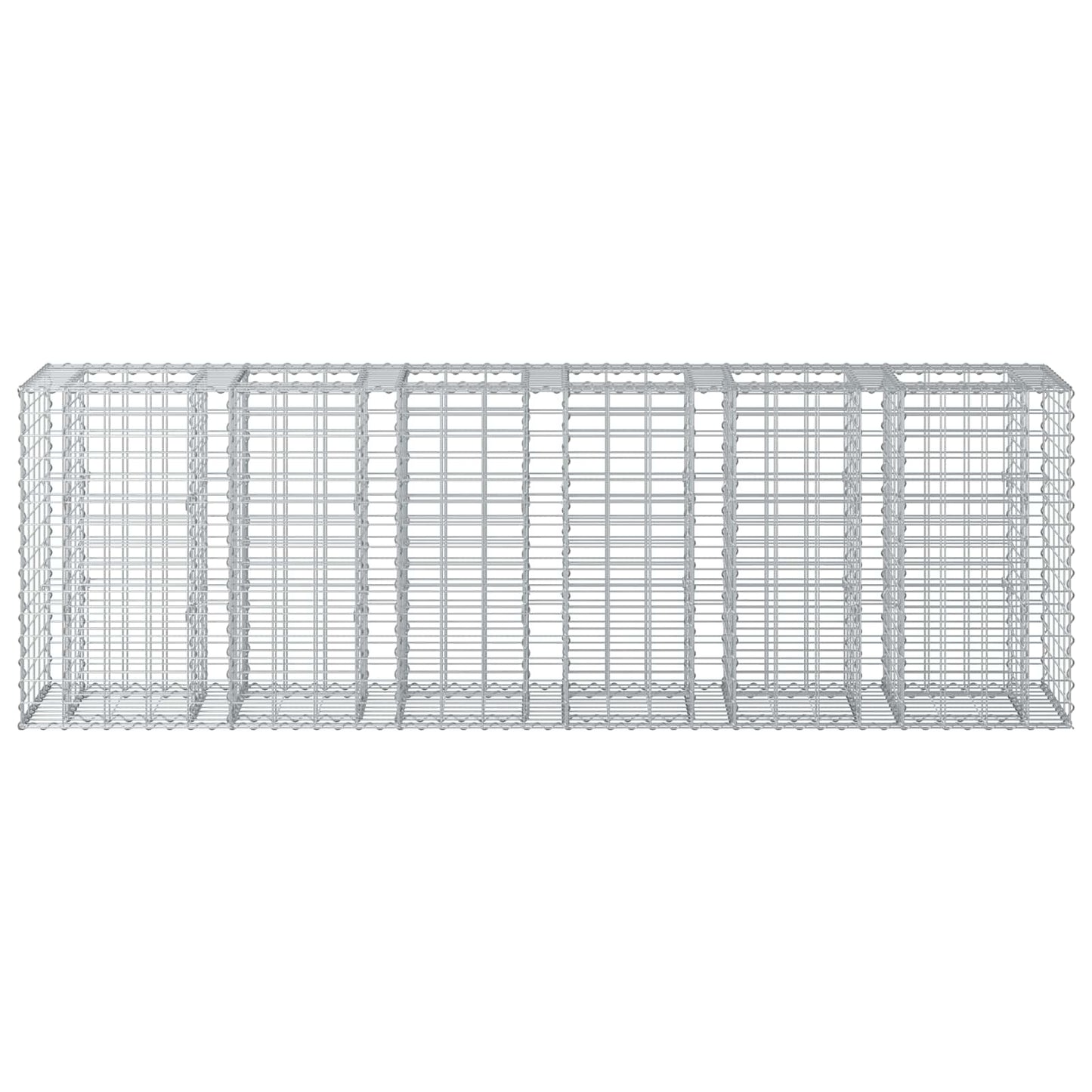 Gabion Raised Bed 2 pcs Silver 250 x 50 x 80 cm