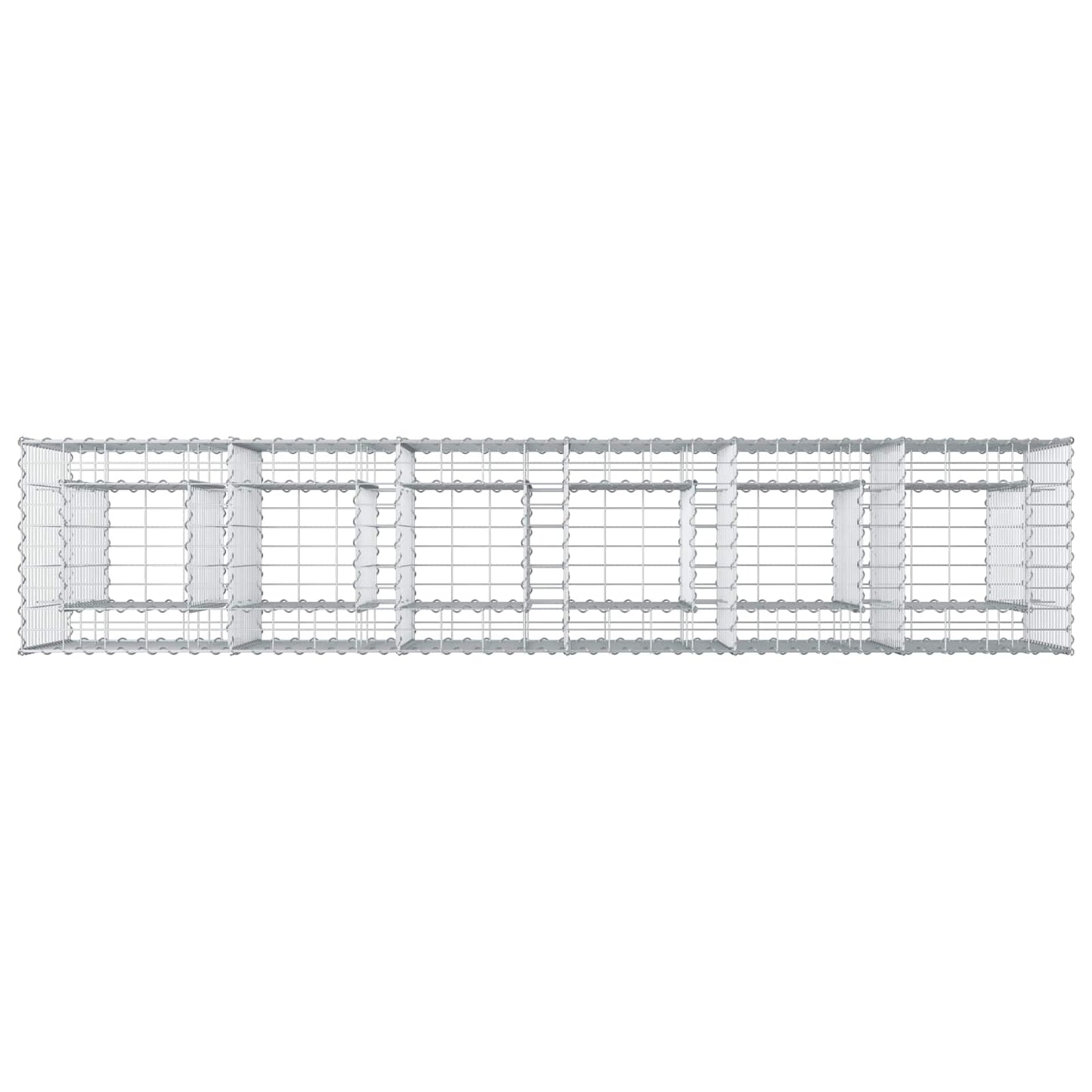 Gabion Raised Bed 2 pcs Silver 250 x 50 x 80 cm