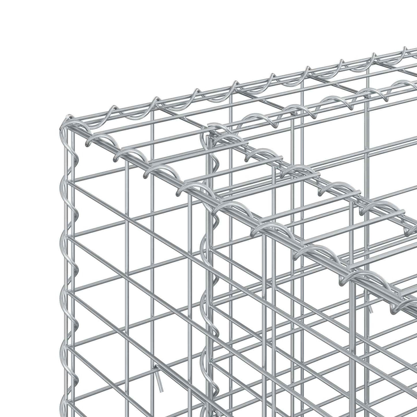 Gabion Raised Bed 2 pcs Silver 330 x 50 x 80 cm