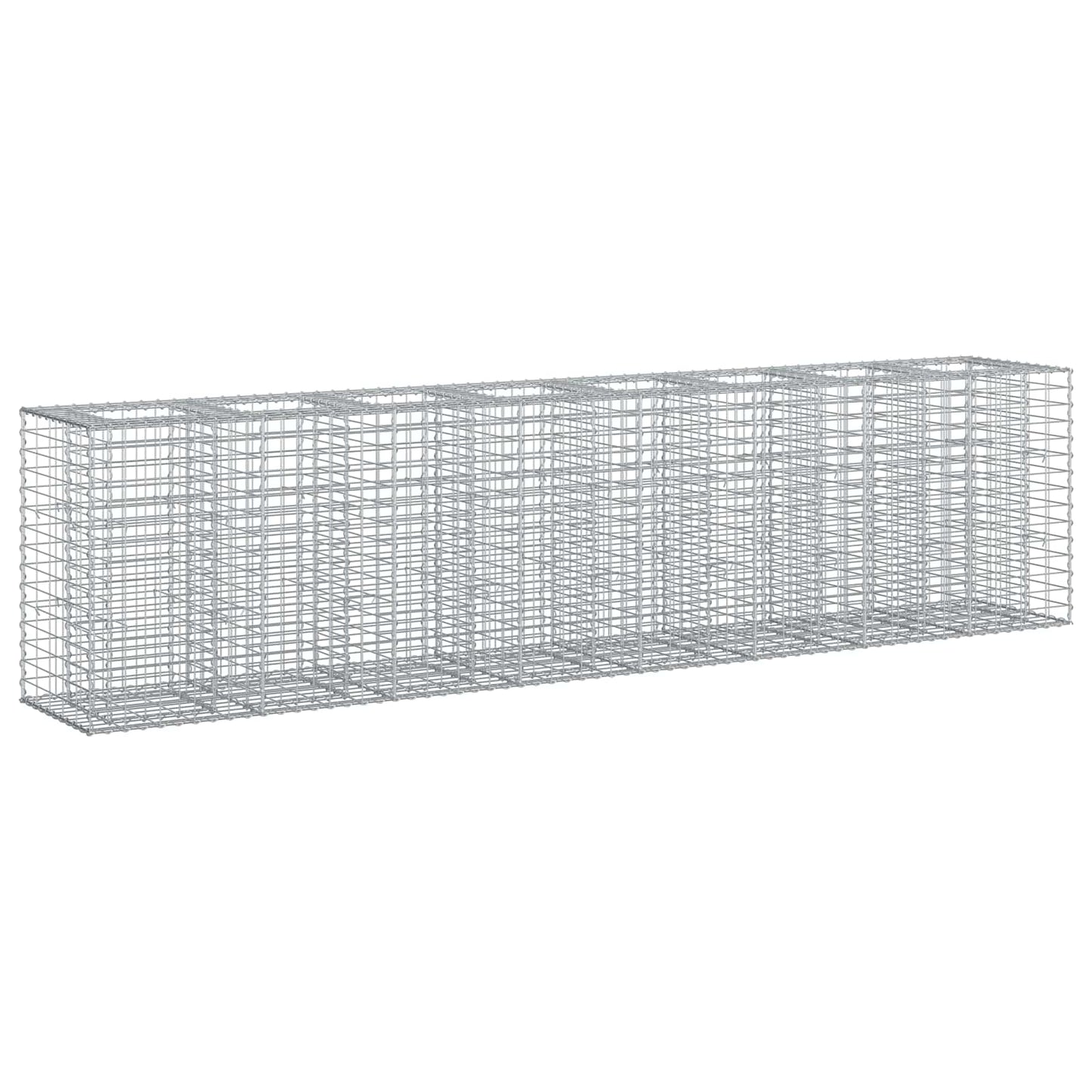 Gabion Raised Bed 2 pcs Silver 330 x 50 x 80 cm