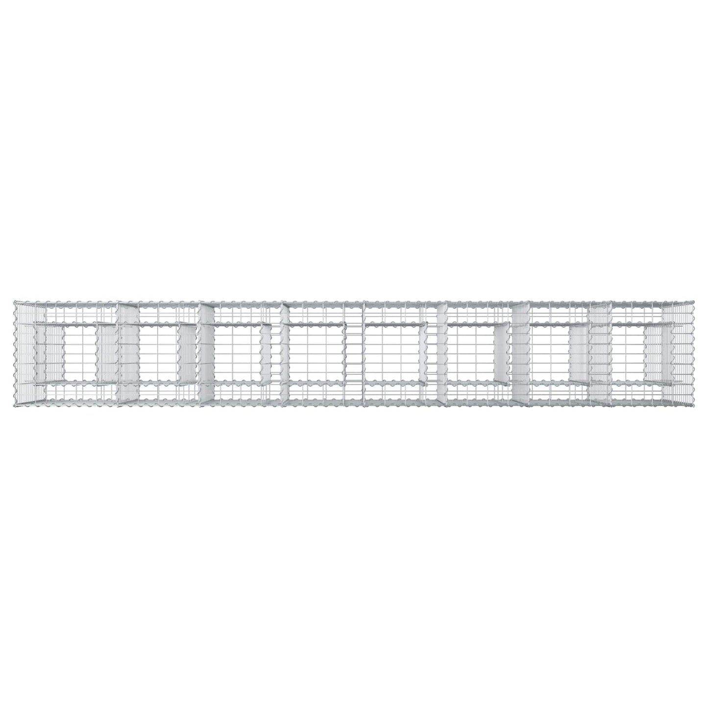 Gabion Raised Bed 2 pcs Silver 330 x 50 x 80 cm