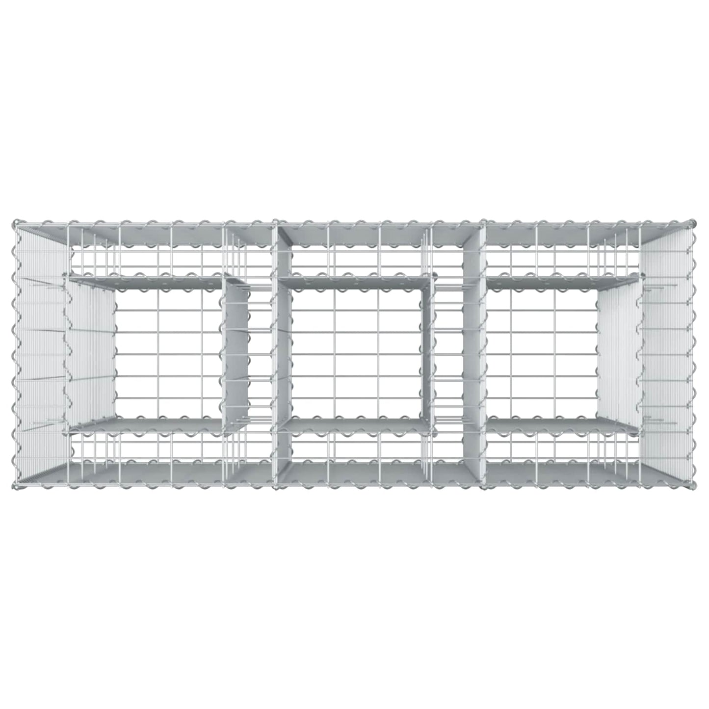 Gabion Raised Bed 2 pcs Silver 130 x 50 x 150 cm