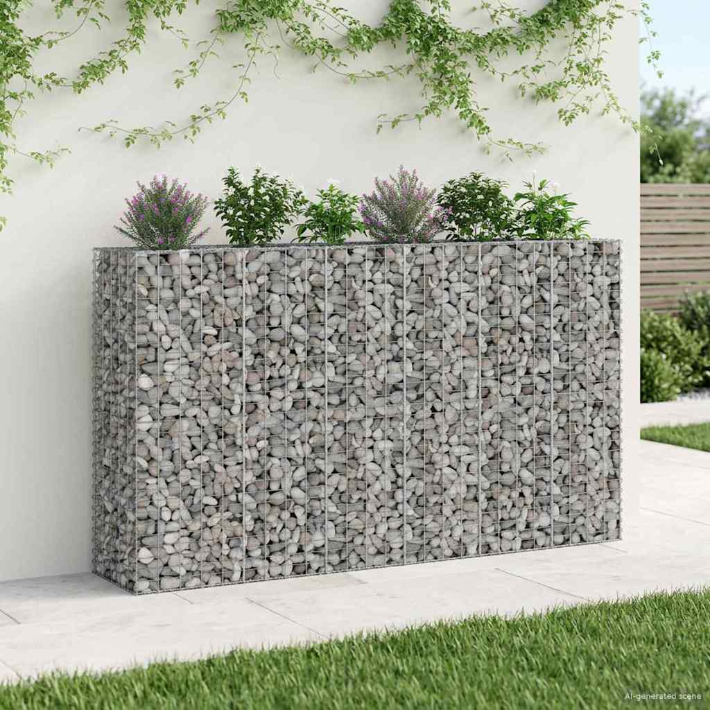 Gabion Raised Bed 3 pcs Silver 250 x 50 x 150 cm