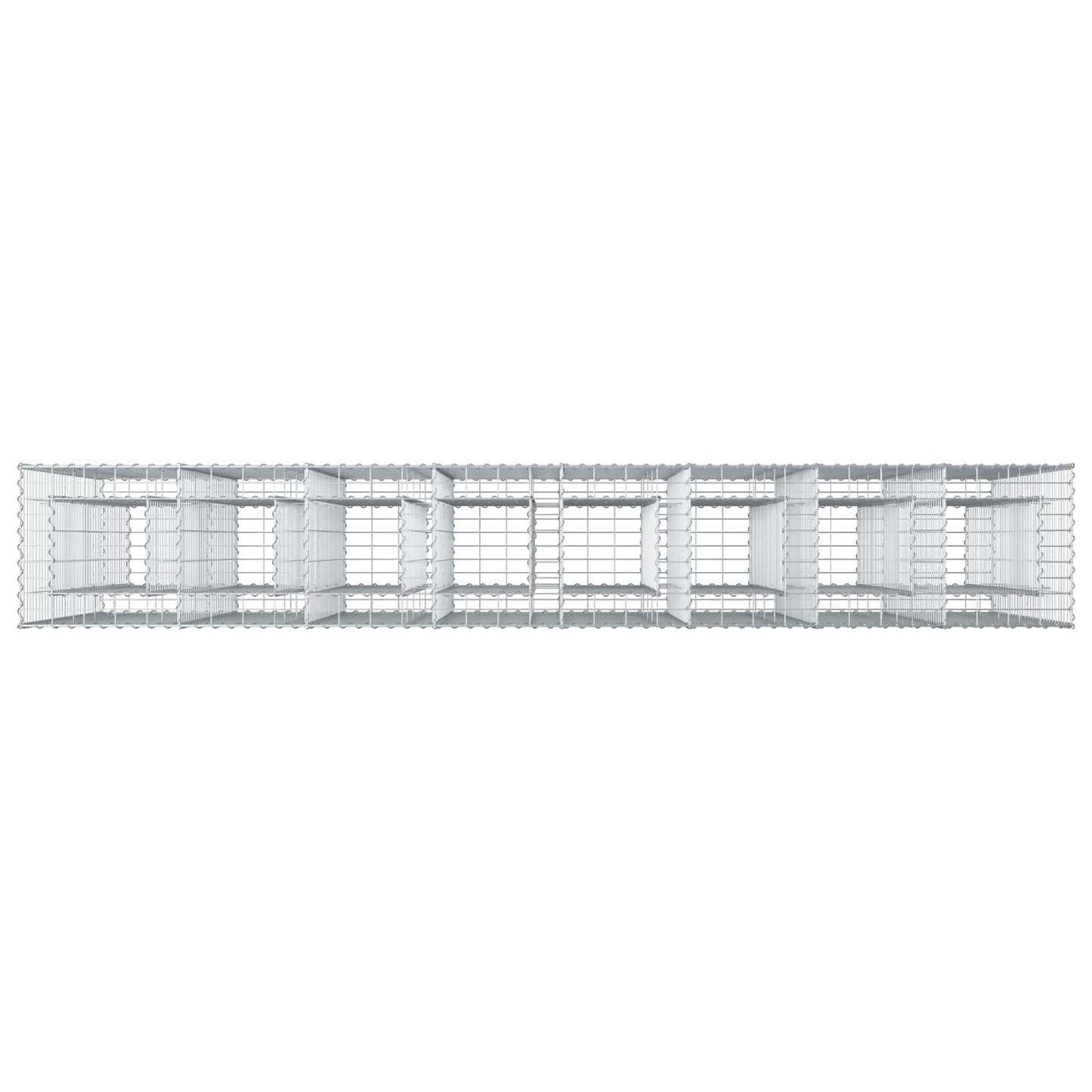 Gabion Raised Bed 4 pcs Silver 330 x 50 x 150 cm
