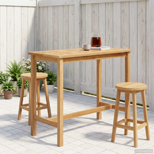 Bar Table Natural 110 x 60 x 105 cm Solid-Teak