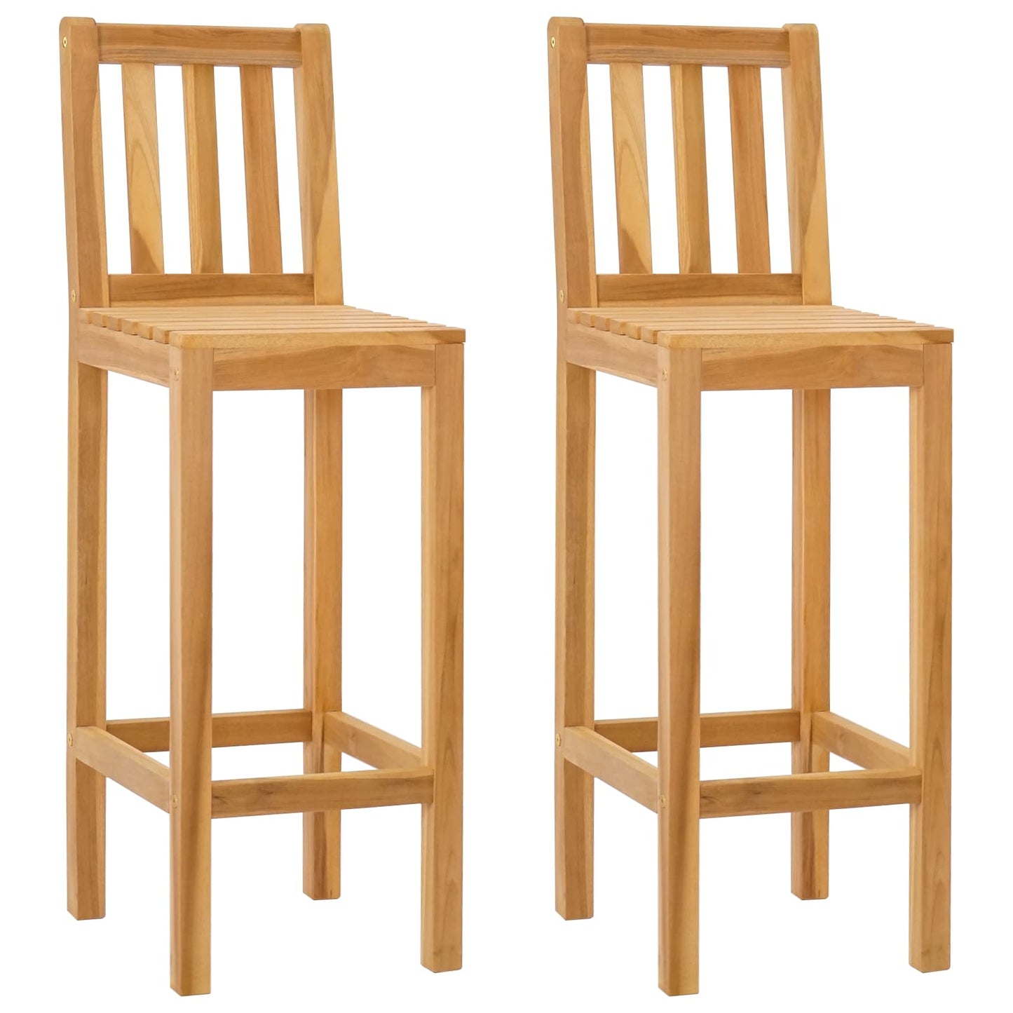 Bar Stool 2 pcs Brown Solid Teak Wood
