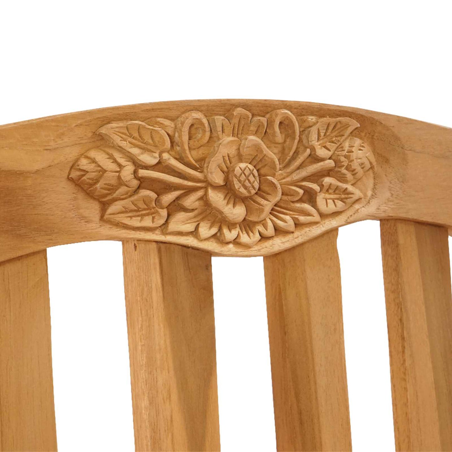 Handcarved Rose Chair 2 pcs Natural 58 x 60 x 90 cm