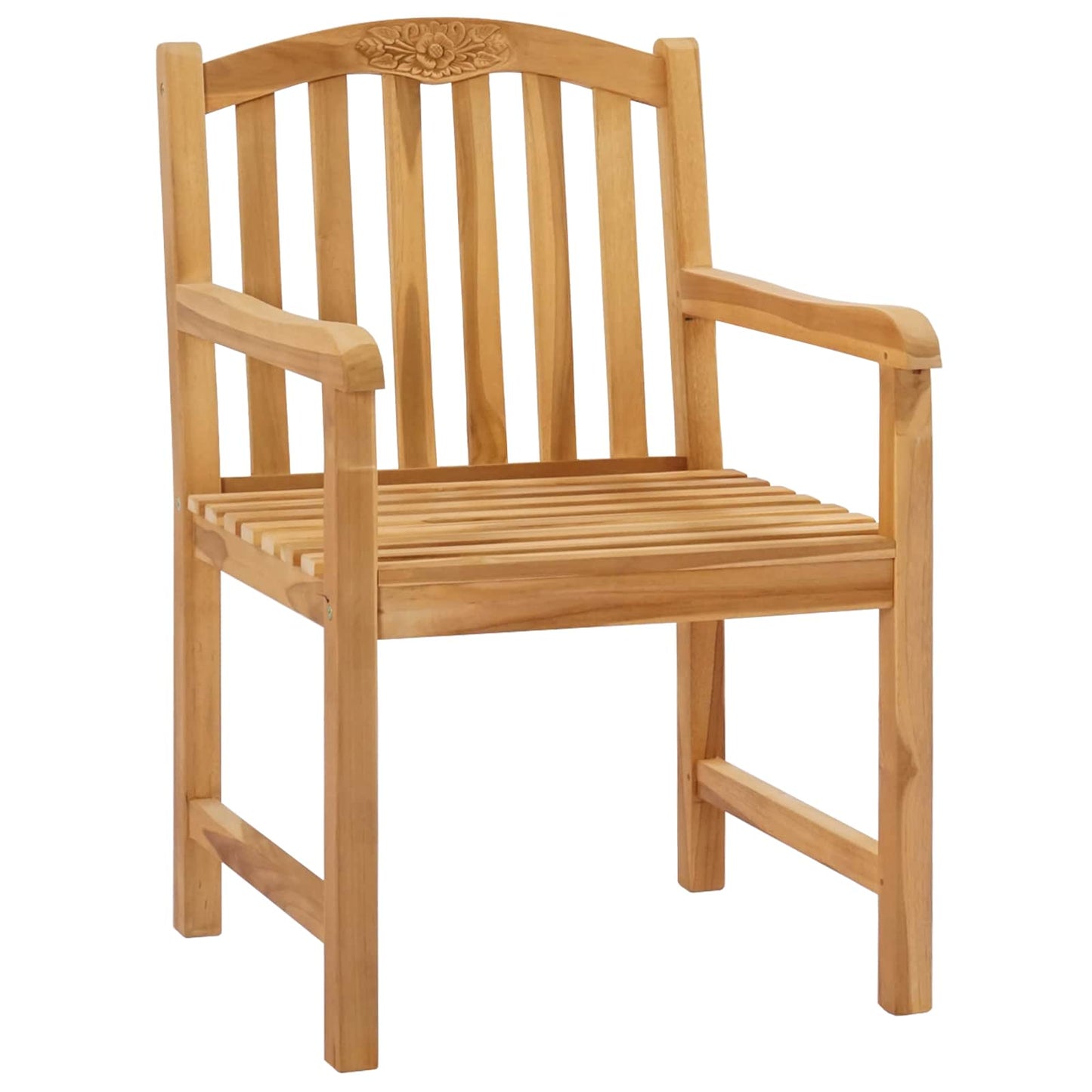 Handcarved Rose Chair 2 pcs Natural 58 x 60 x 90 cm