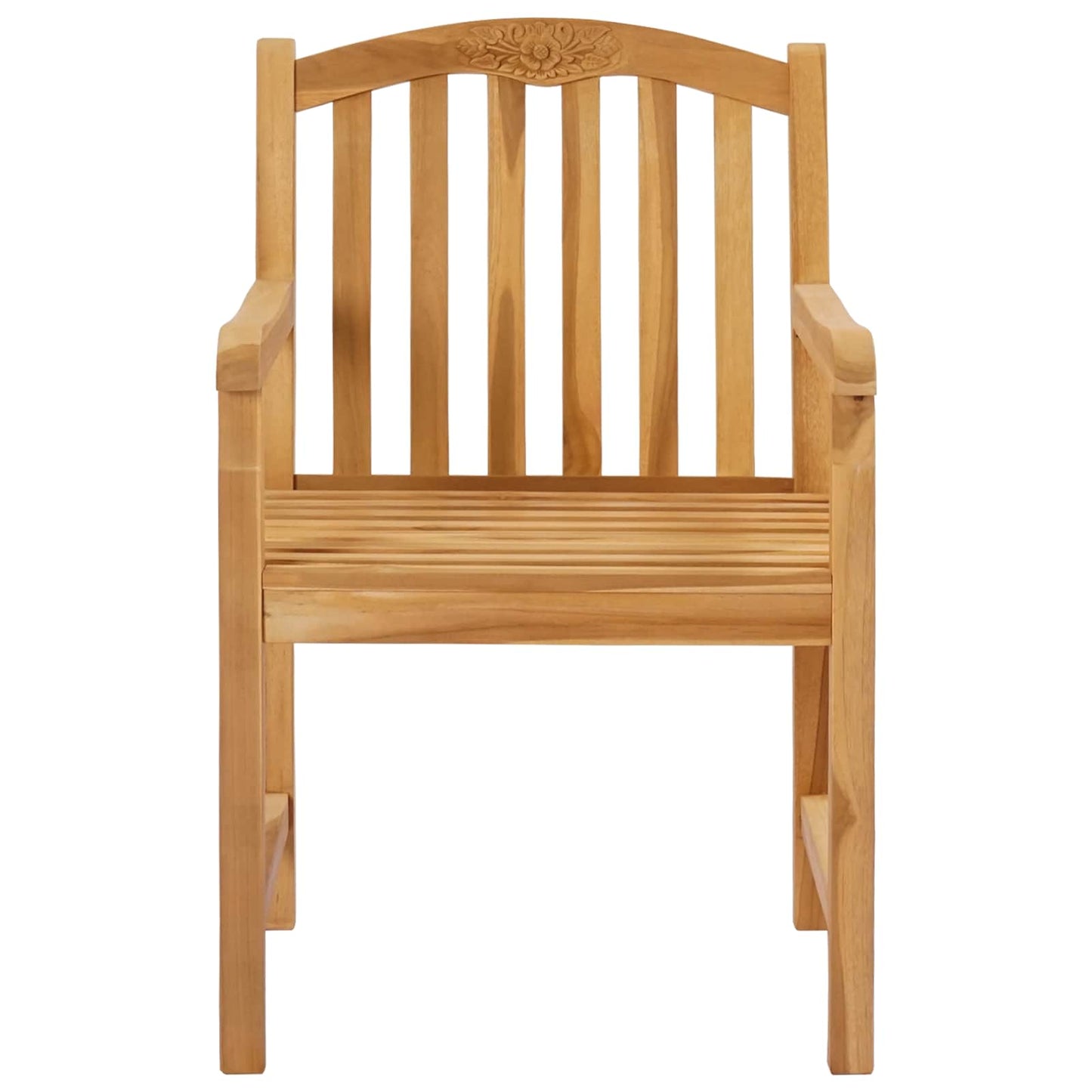 Handcarved Rose Chair 2 pcs Natural 58 x 60 x 90 cm