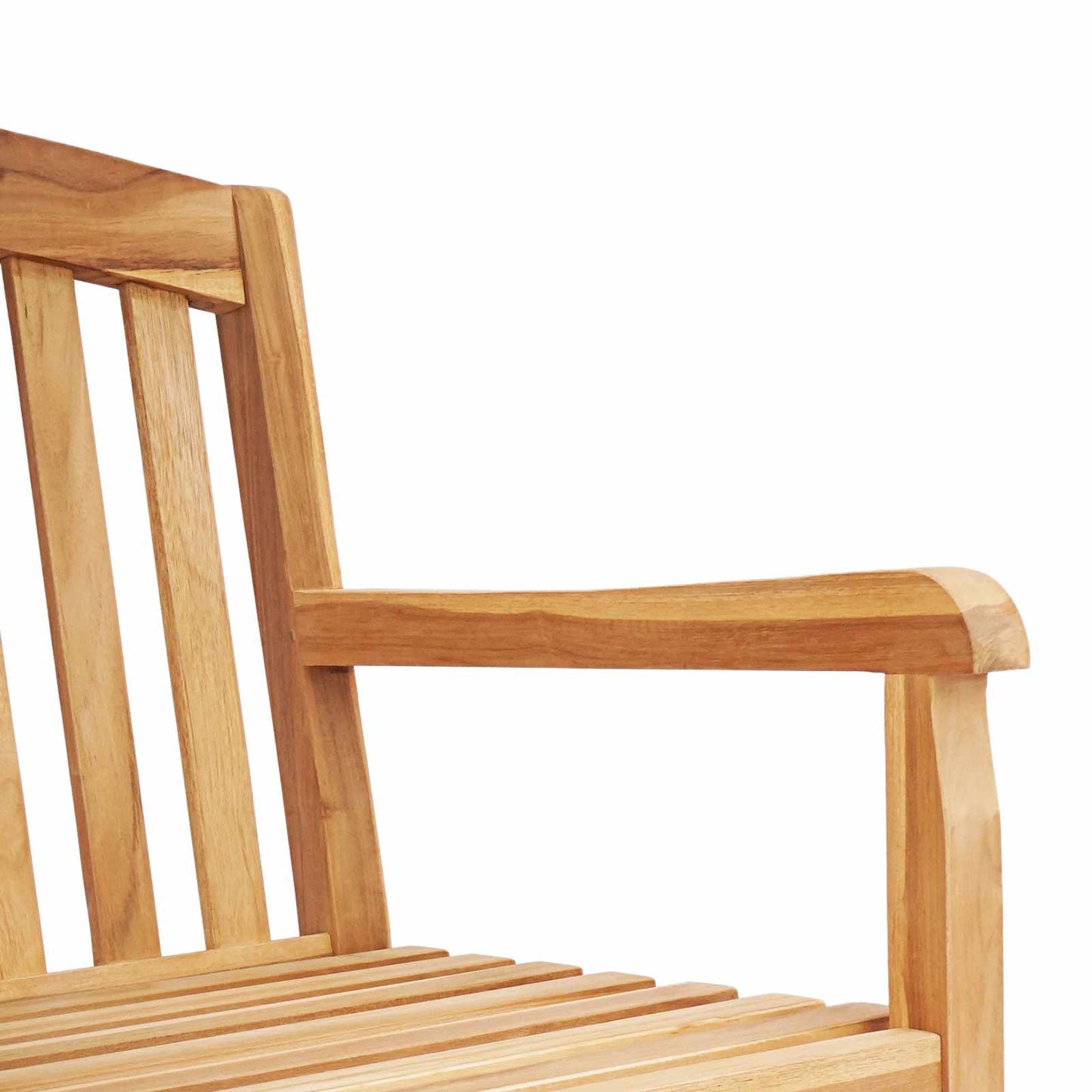 Handcarved Rose Bench Natural 150 x 60 x 90 cm Solid Teak Wood