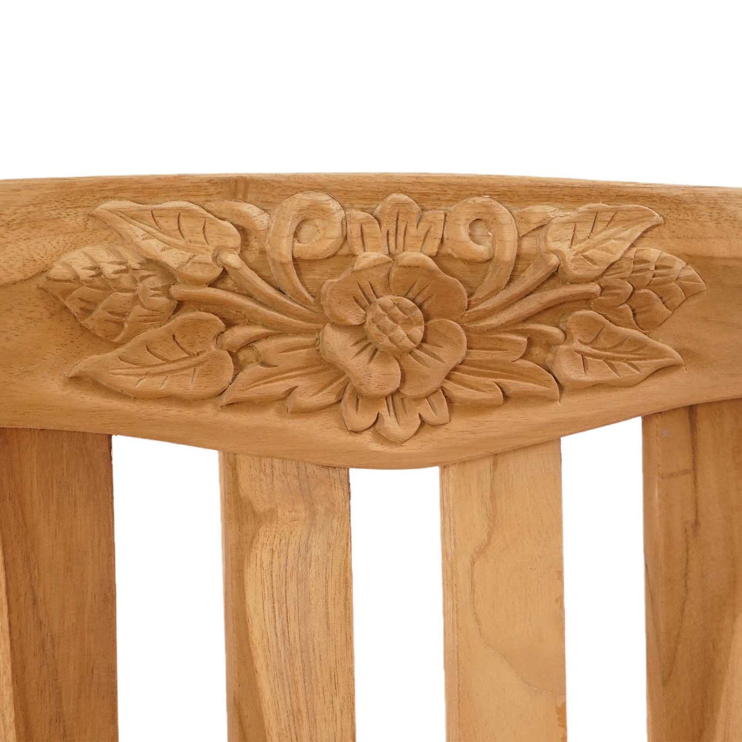 Handcarved Rose Bench Natural 179.5 x 61 x 90 cm