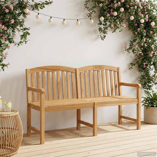 Handcarved Rose Bench 179.5 x 61 x 90 cm Solid Teak Wood