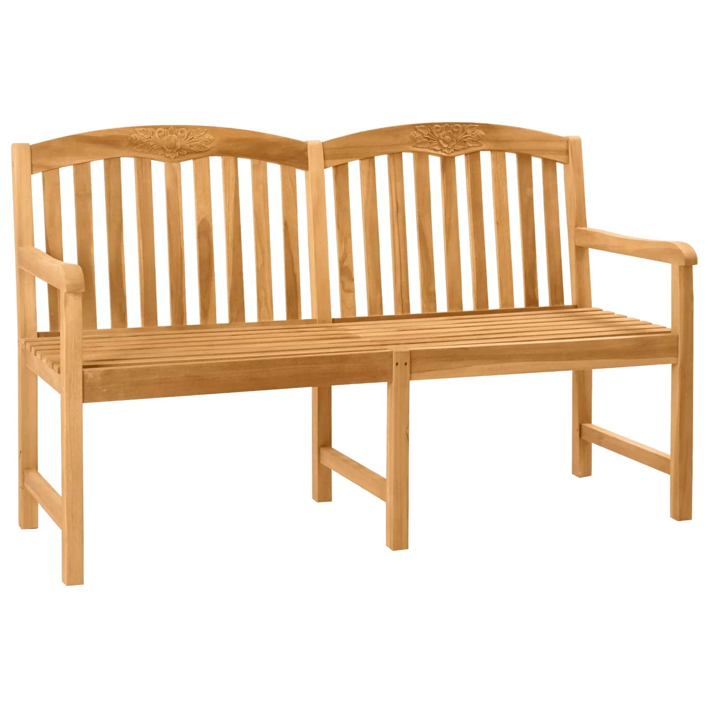 Handcarved Rose Bench Natural 179.5 x 61 x 90 cm