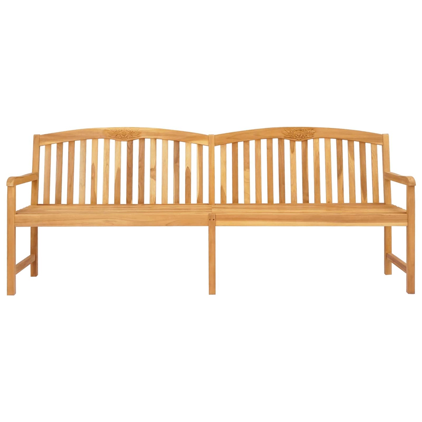 Handcarved Rose Bench Natural 228 x 60 x 90 cm Solid Teak Wood