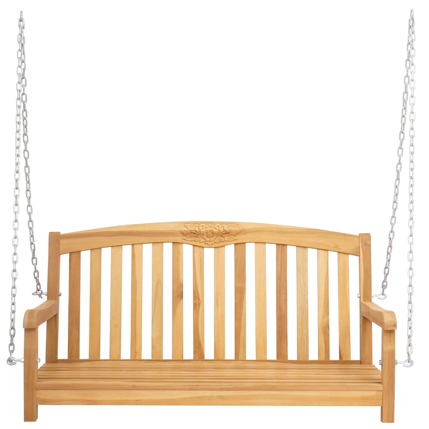 Swing Bench Natural 114 x 61 x 61.5 cm Solid Teak Wood