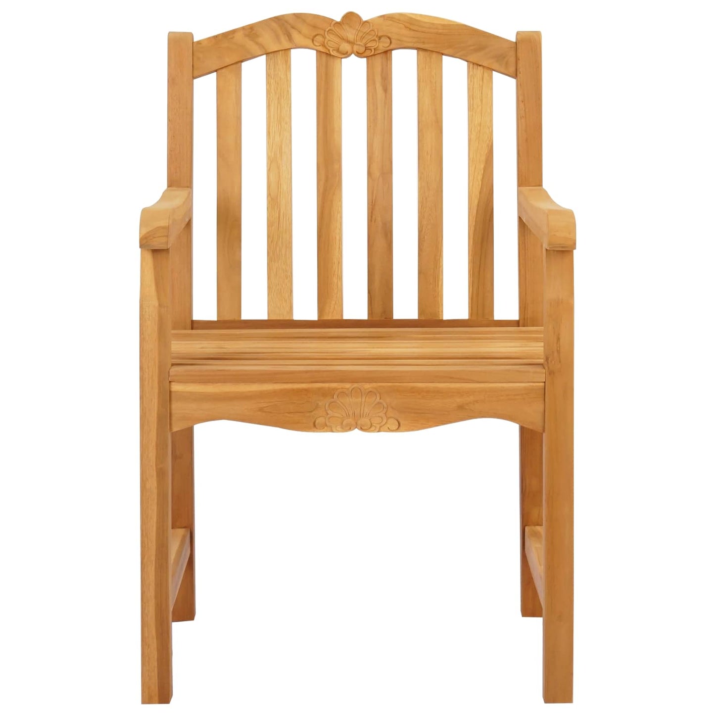 Garden Chair 2 pcs Natural 58 x 60 x 93 cm Solid Teak Wood