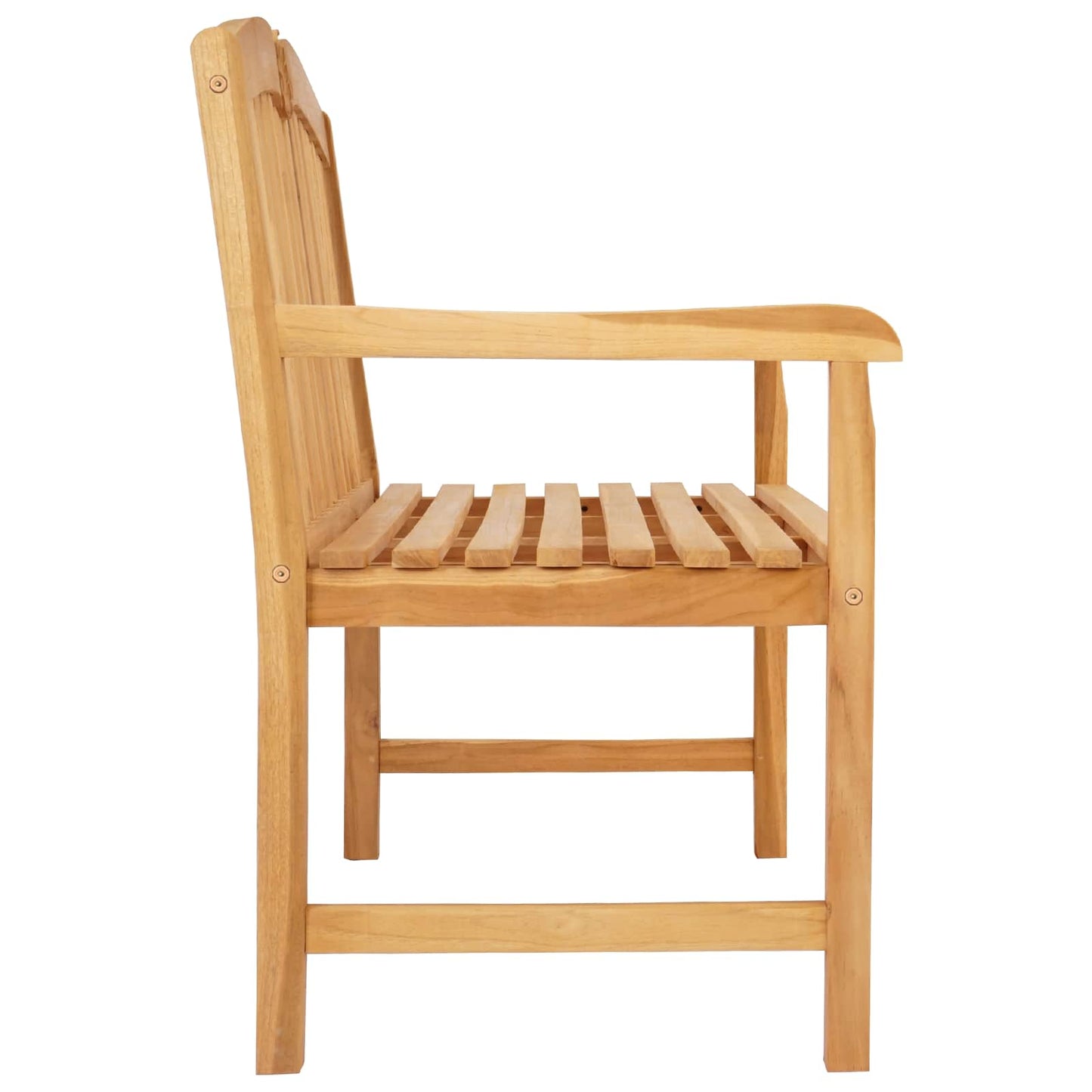 Handcarved Rose Bench Natural 114 x 60 x 95 cm Solid Teak Wood