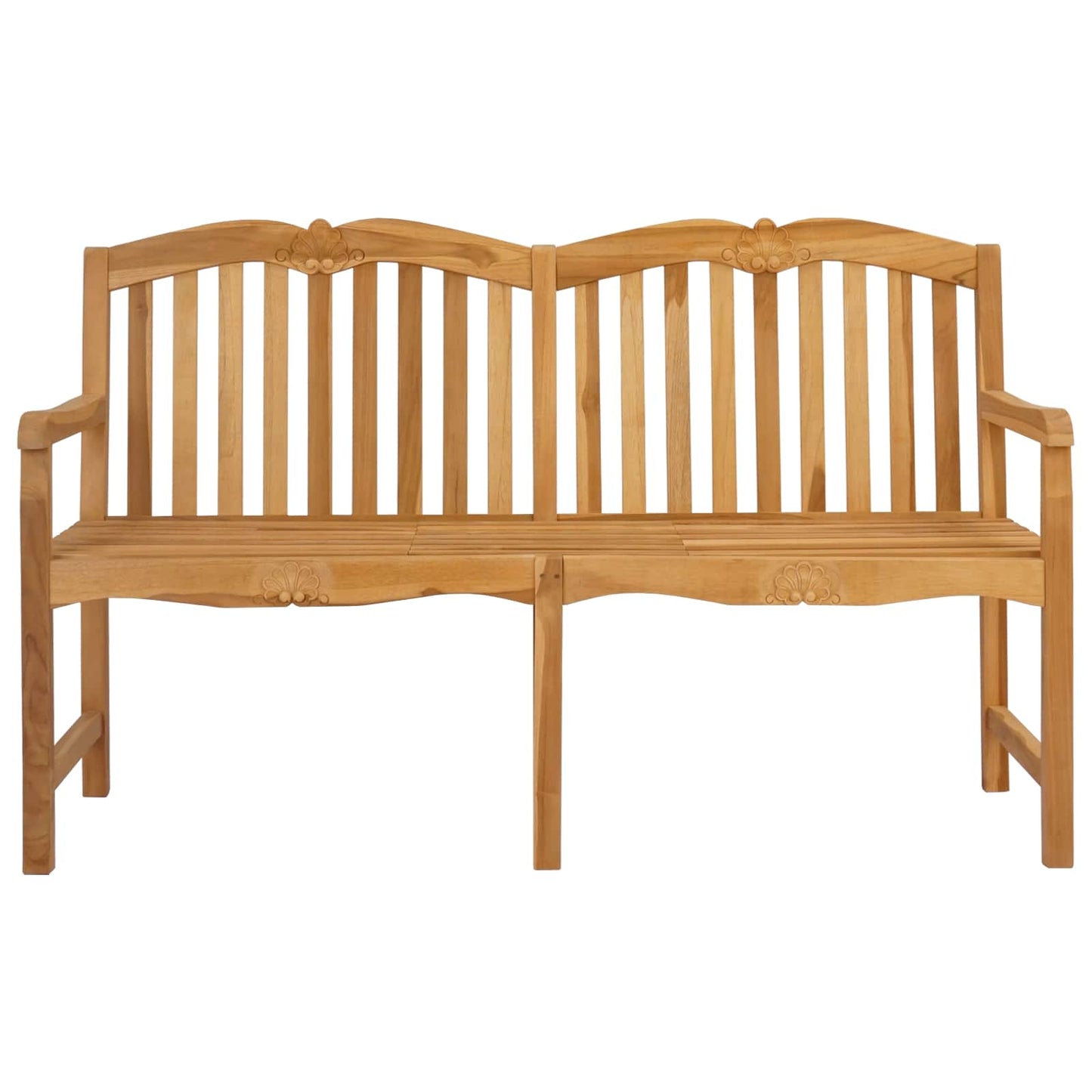 Handcarved Rose Bench Natural 155 x 60 x 94 cm Solid Teak Wood