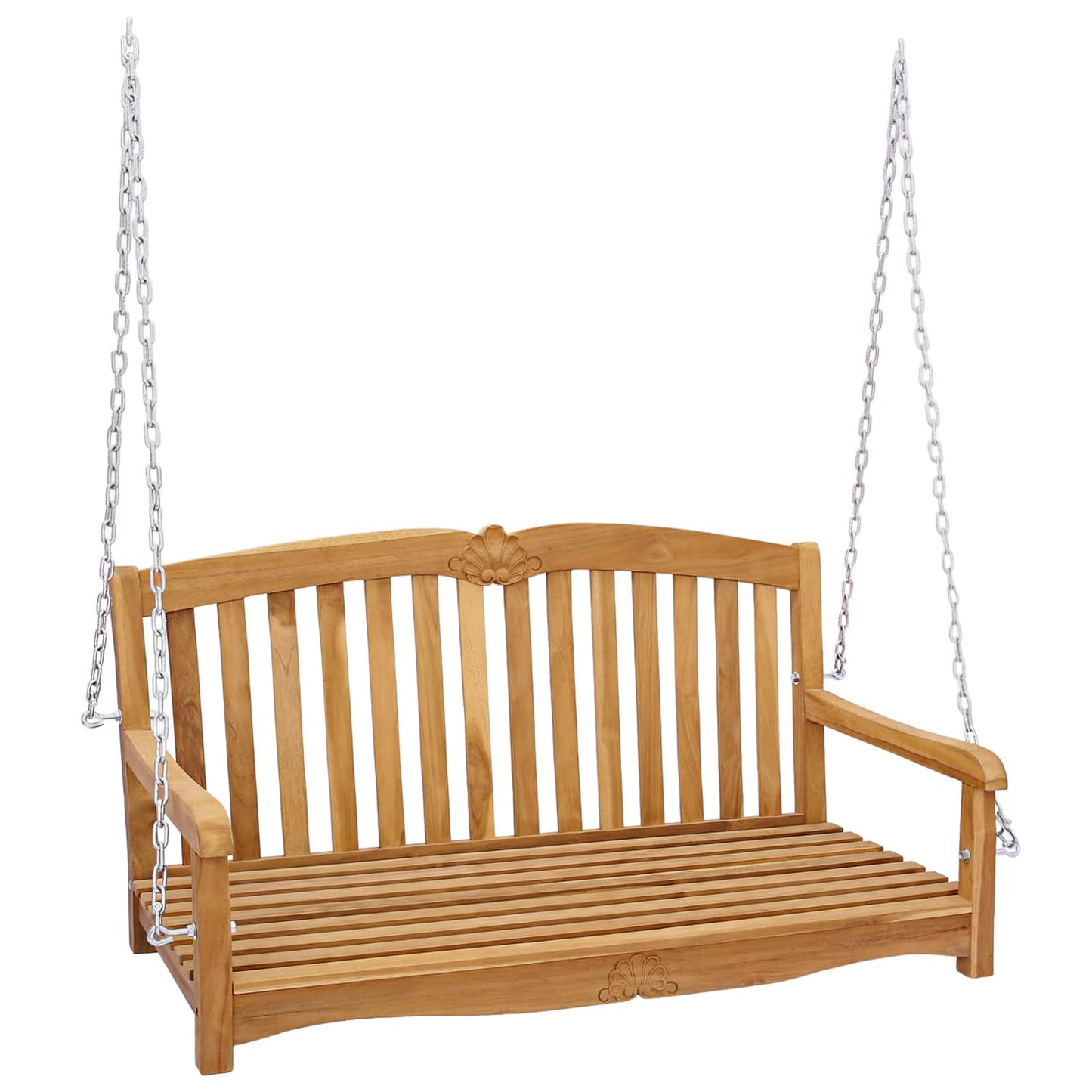 Swing Bench Natural 114 x 60 x 60.5 cm Solid Teak Wood