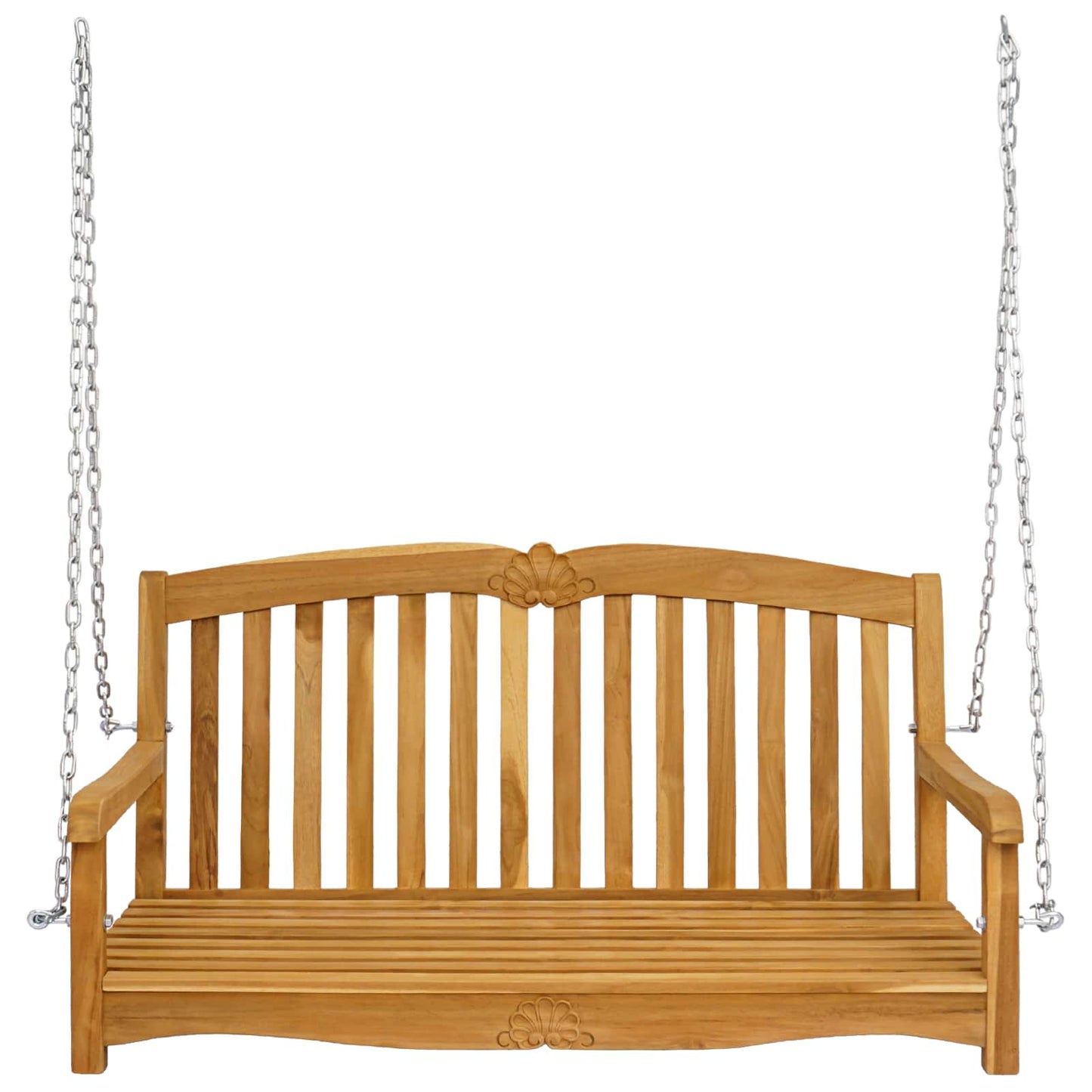 Swing Bench Natural 114 x 60 x 60.5 cm Solid Teak Wood