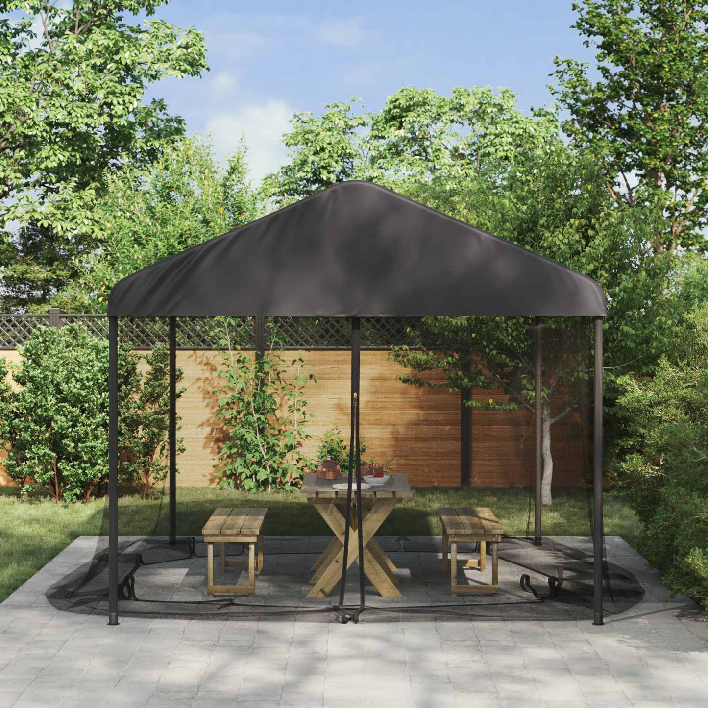 Mosquito Net for Gazebo 220 mesh Black 3.6 x 3 x 2 m Polyester