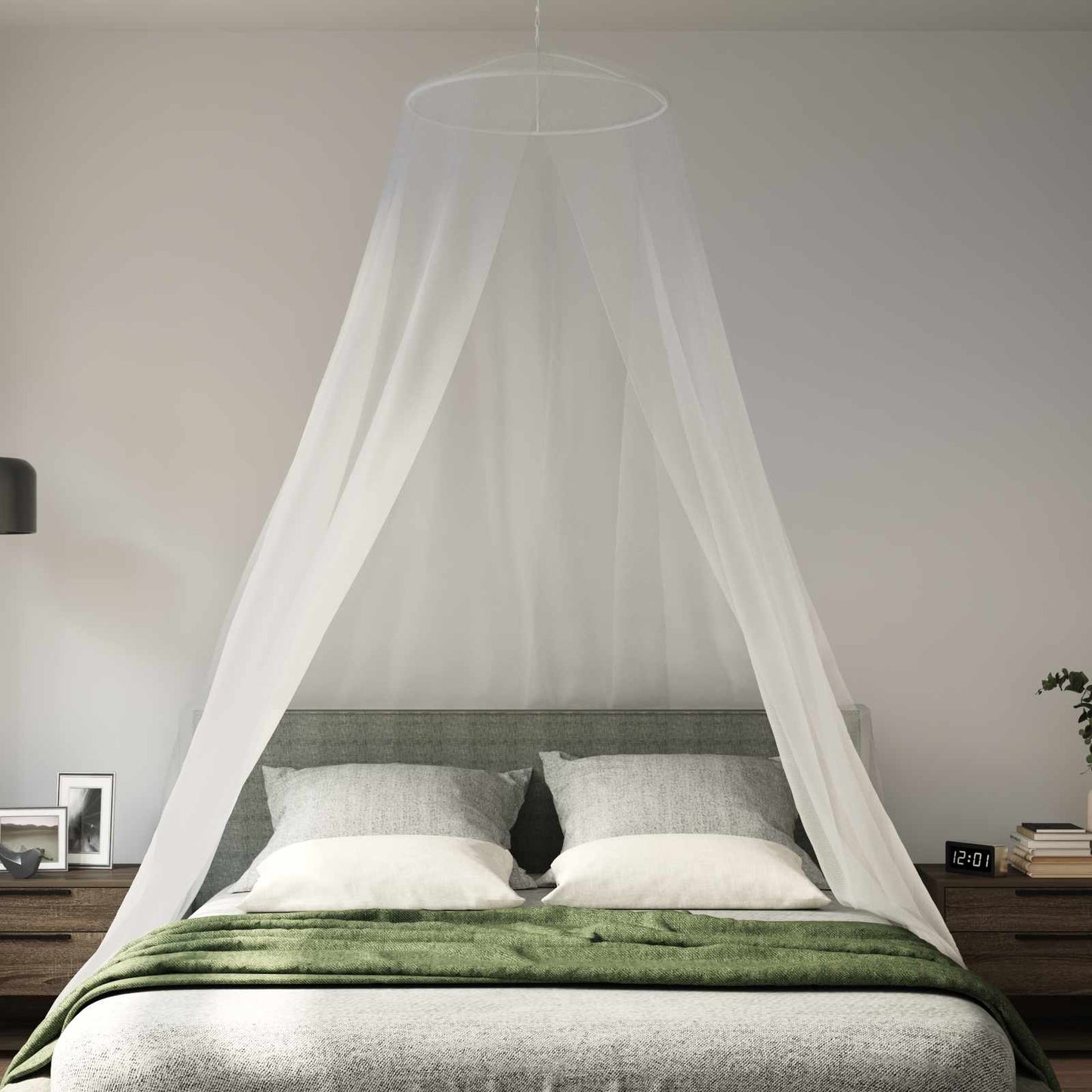 Mosquito Net for Bed 3 pcs 156 mesh White Ø56 x 220 cm