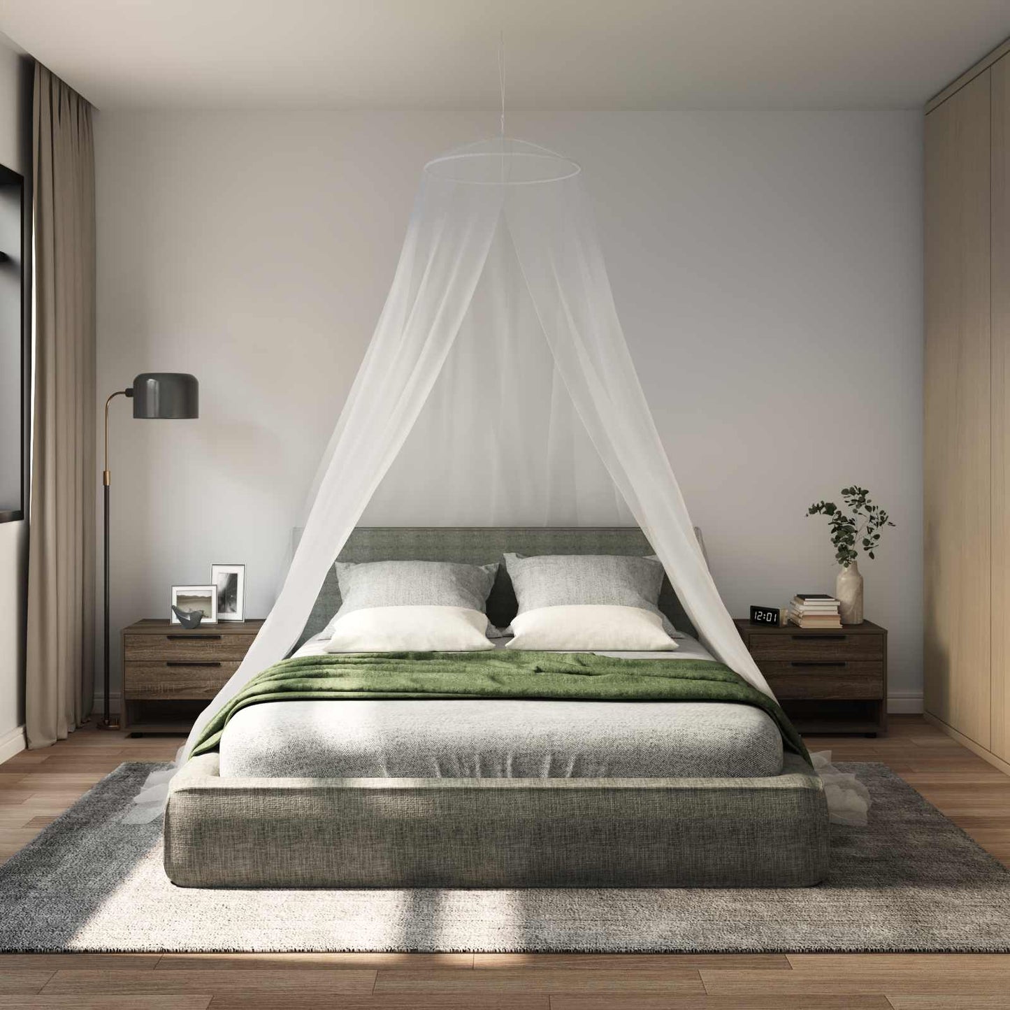 Mosquito Net for Bed 3 pcs 156 mesh White Polyester
