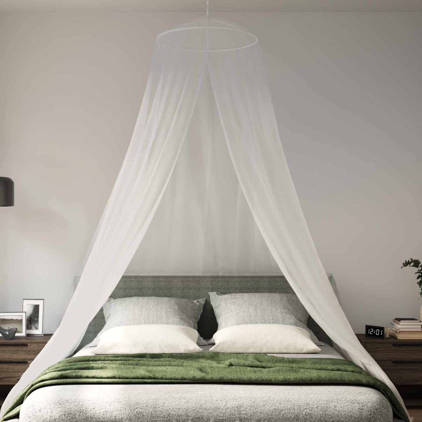 Mosquito Net for Bed 3 pcs 156 mesh White Polyester