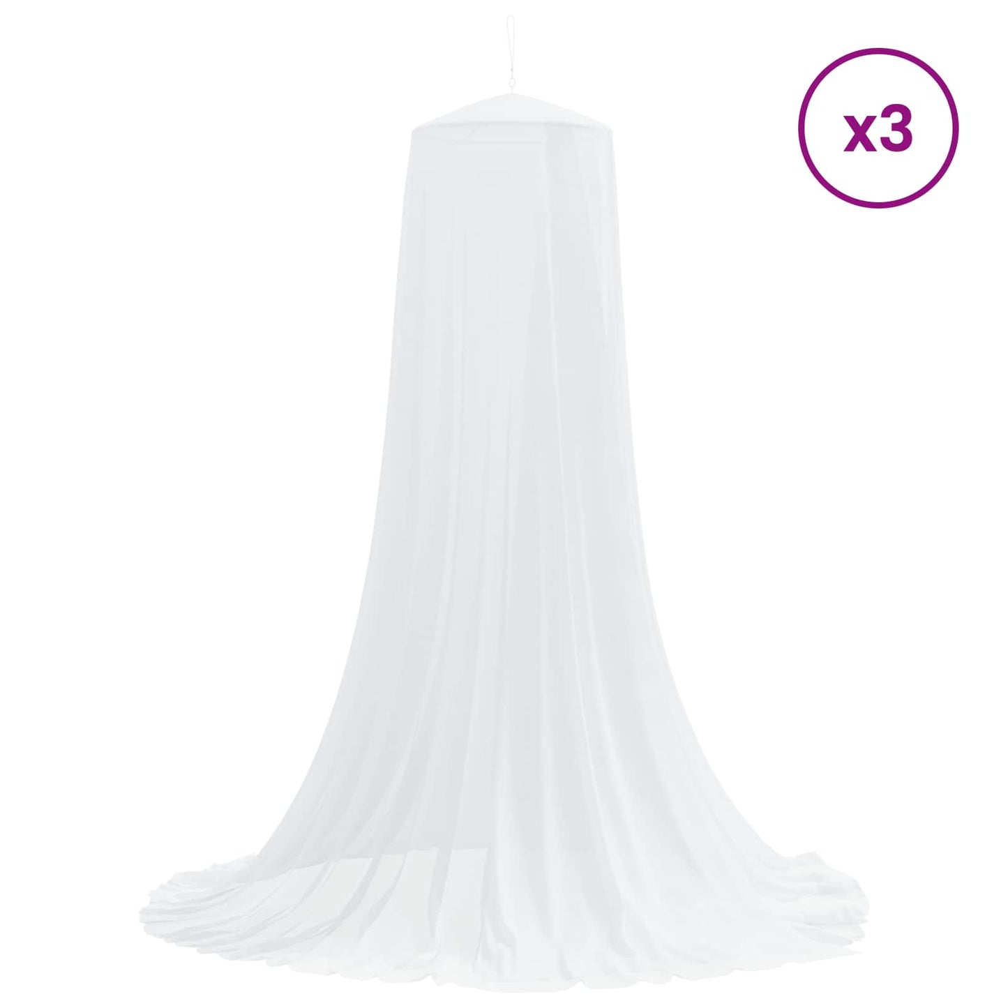 Mosquito Net for Bed 3 pcs 156 mesh White Polyester