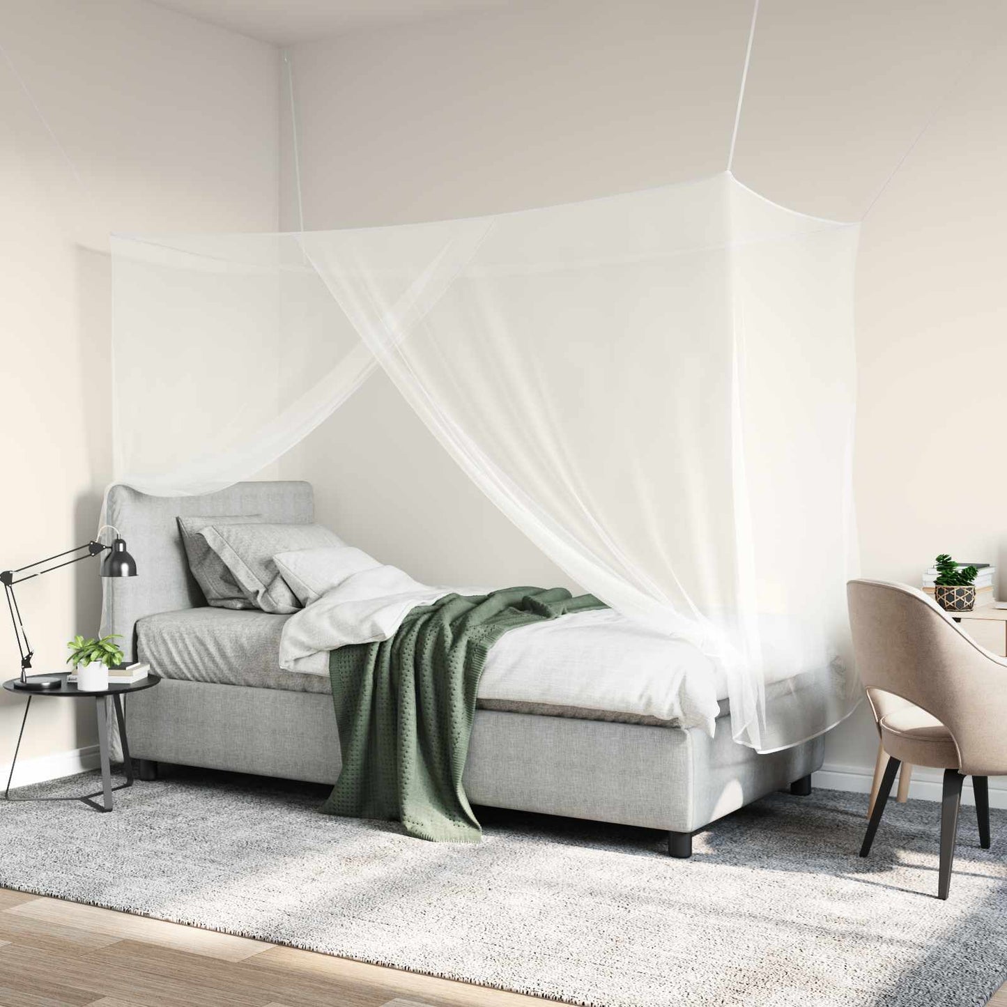 Mosquito Net for Bed 156 Mesh 3 pcs White Polyester