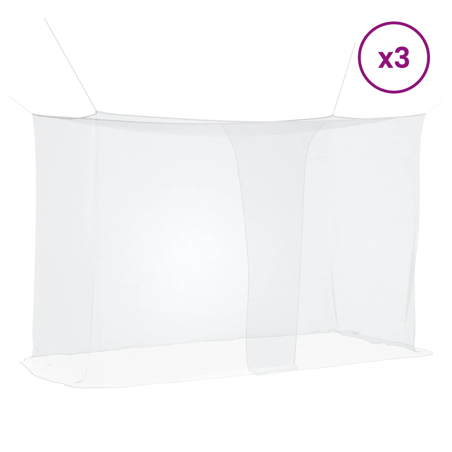Mosquito Net for Bed 156 Mesh 3 pcs White Polyester
