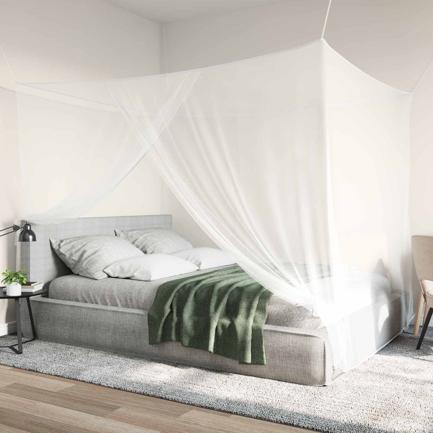Mosquito Net for Bed 156 Mesh 3 pcs White Polyester