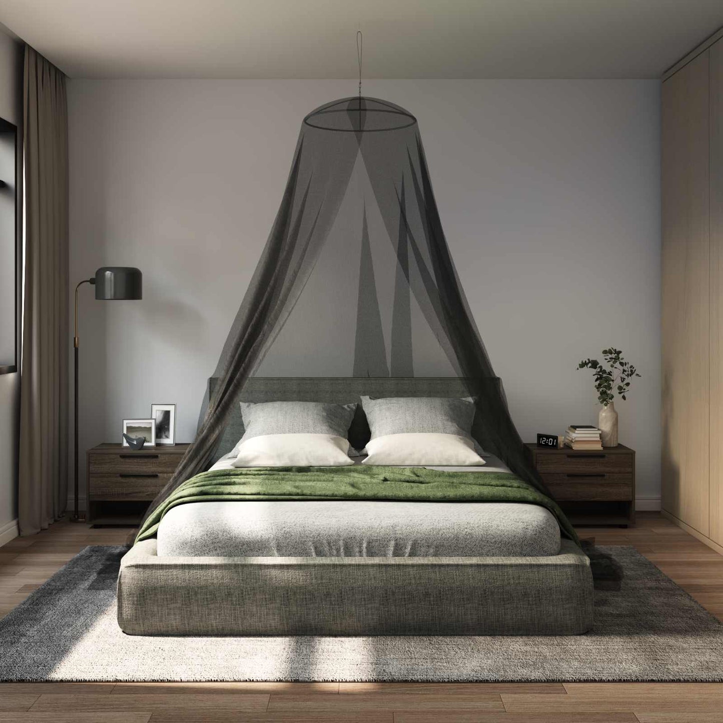 Mosquito Net for Bed 156 mesh Black Polyester