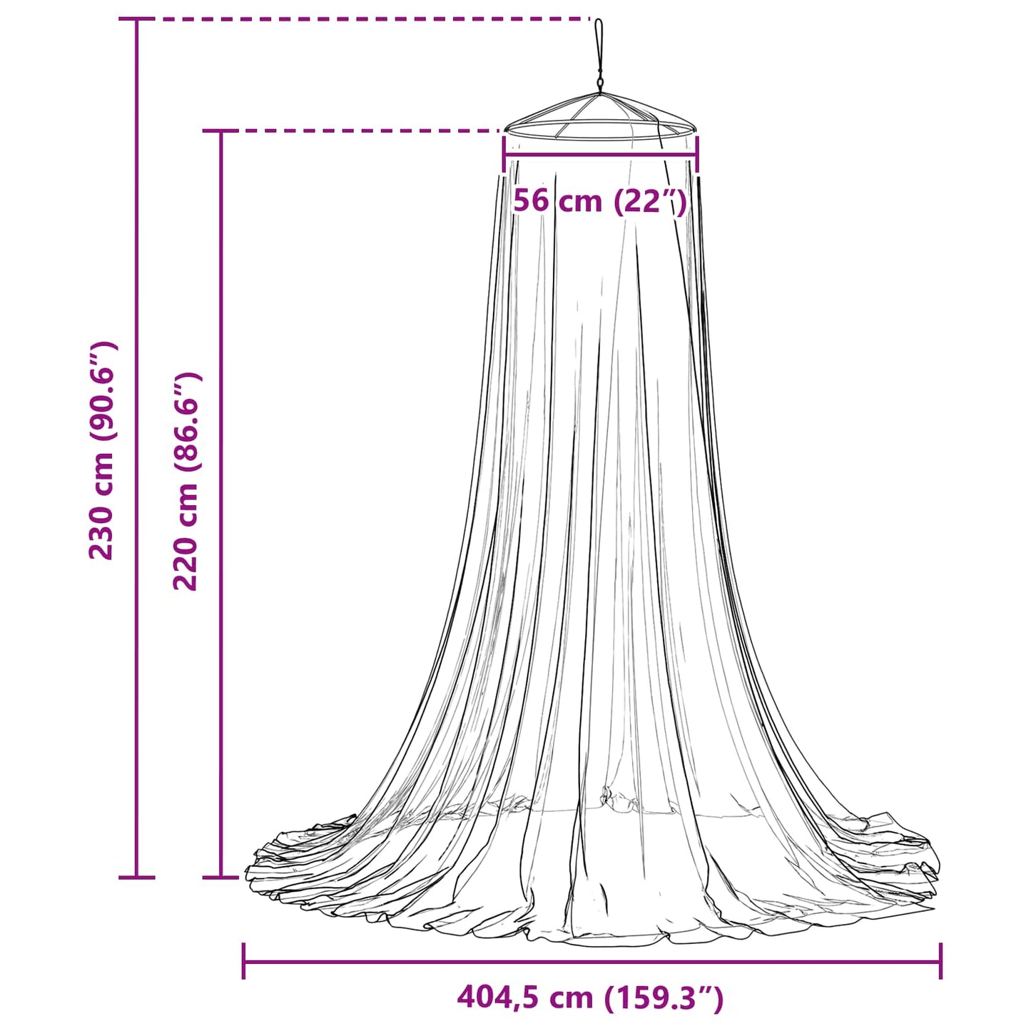 Mosquito Net for Bed 156 mesh Black Polyester