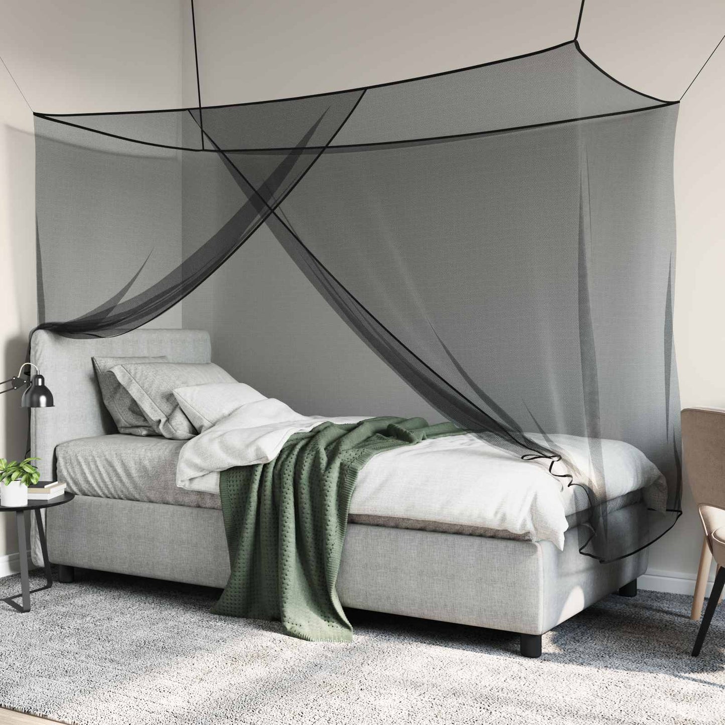 Mosquito Net for Bed 156 Mesh Black 220 x 120 x 150 cm
