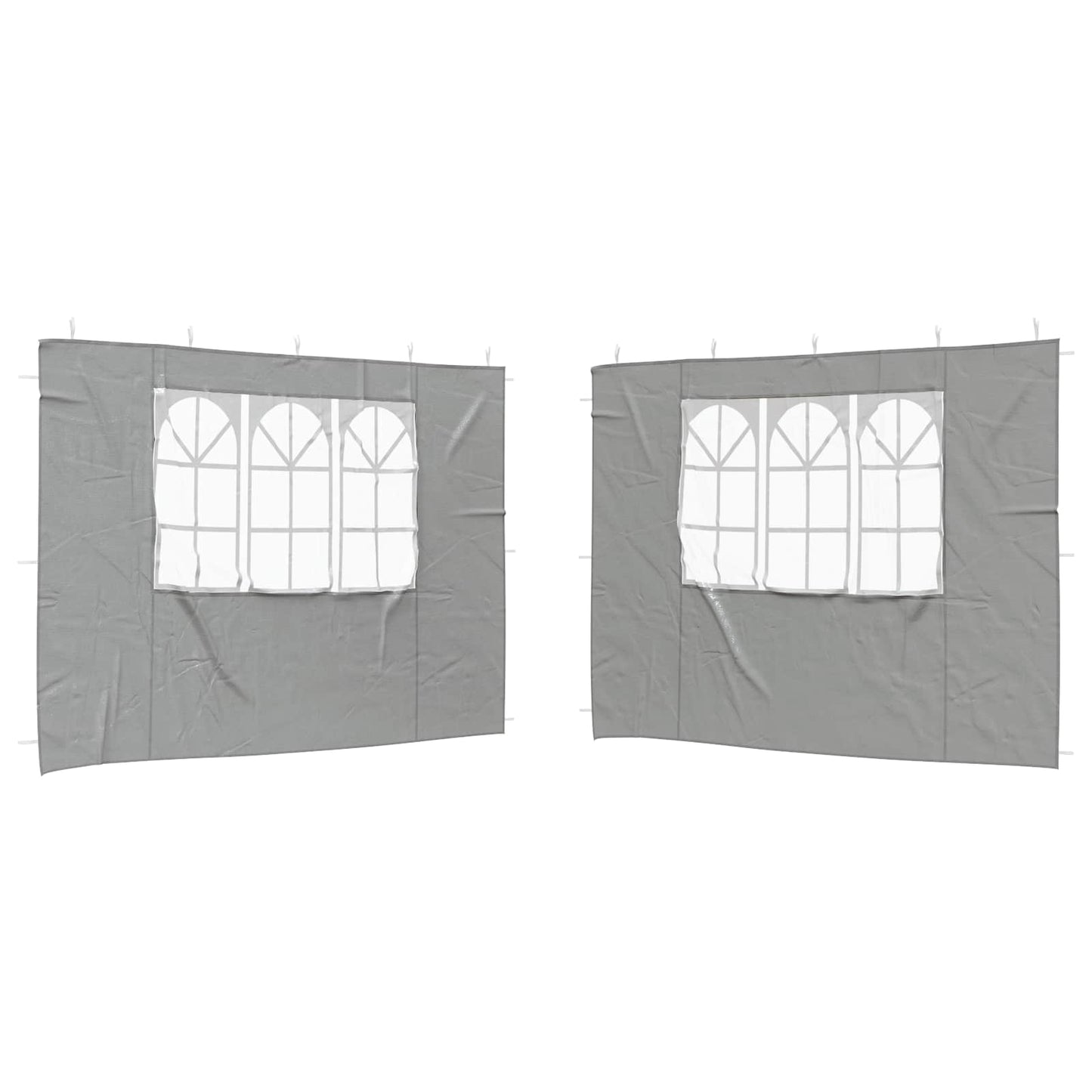 Party Tent Sidewall 2 pcs 300 x 195 cm Light Grey PE and Steel