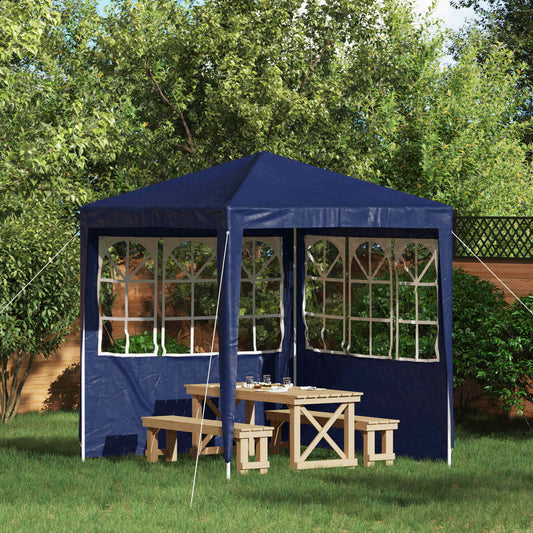 Party Tent Sidewall 2 pcs 200 x 195 cm Blue PE and Steel