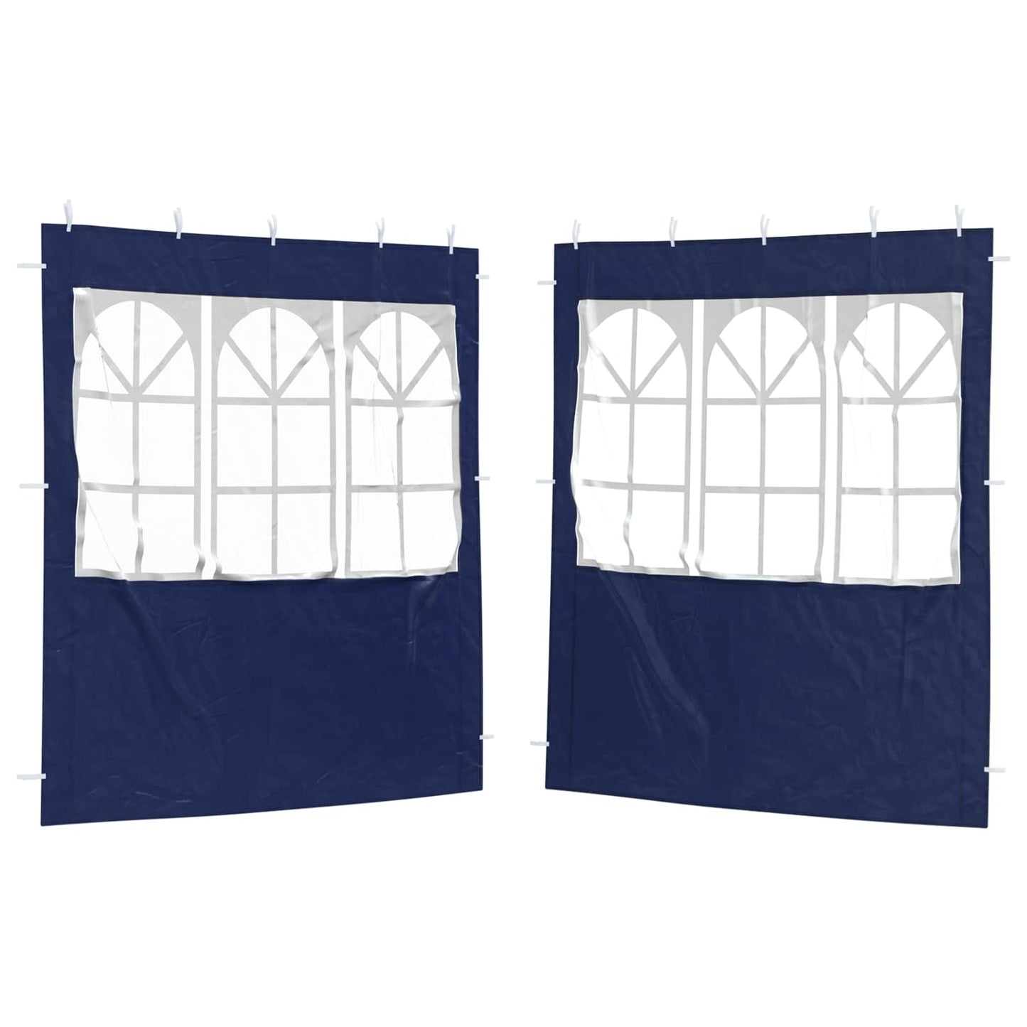 Party Tent Sidewall 2 pcs 200 x 195 cm Blue PE and Steel